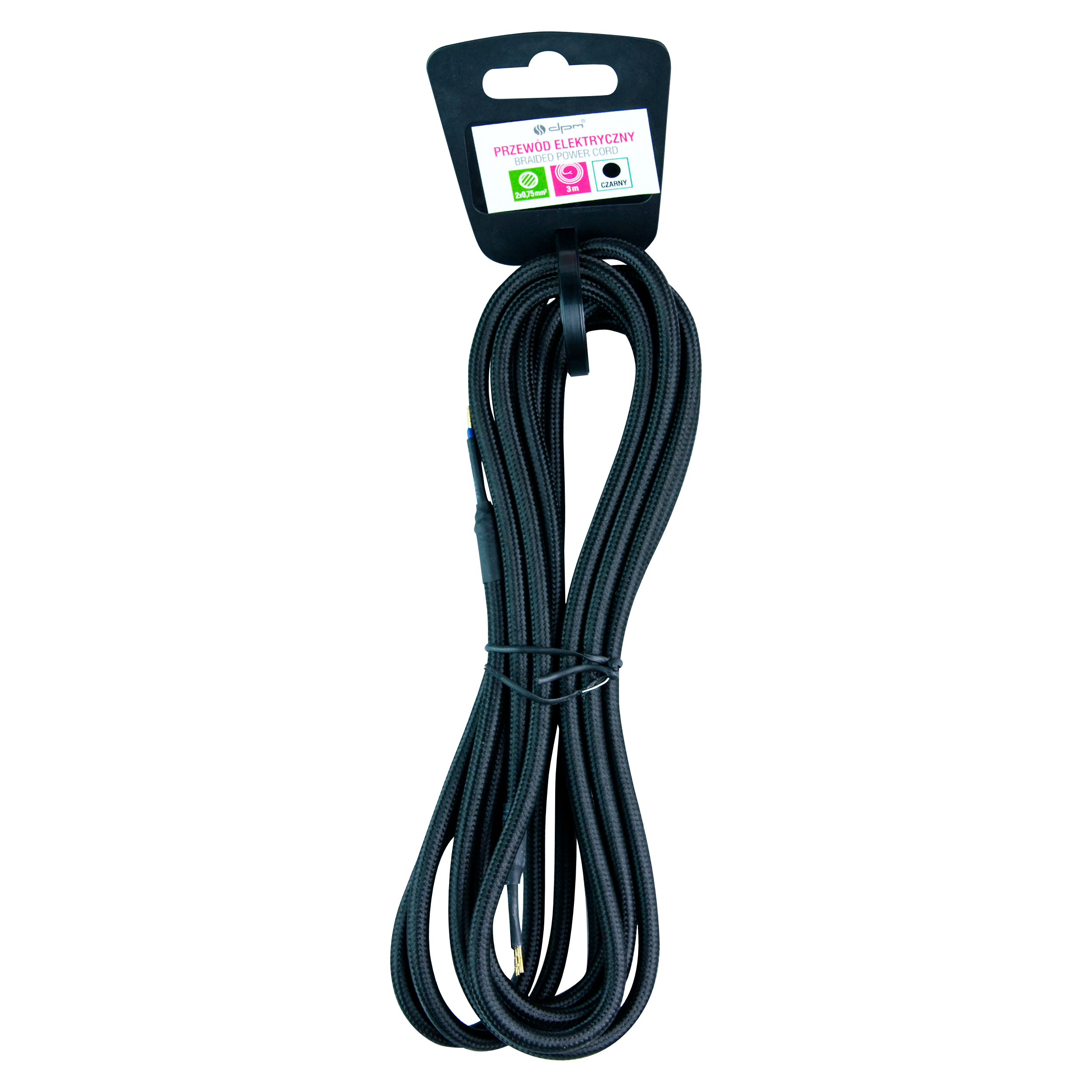 Przewód ELEKTRYCZNY DIC0130 W OPLOCIE CZARNY 3 m DPM SOLID - 3