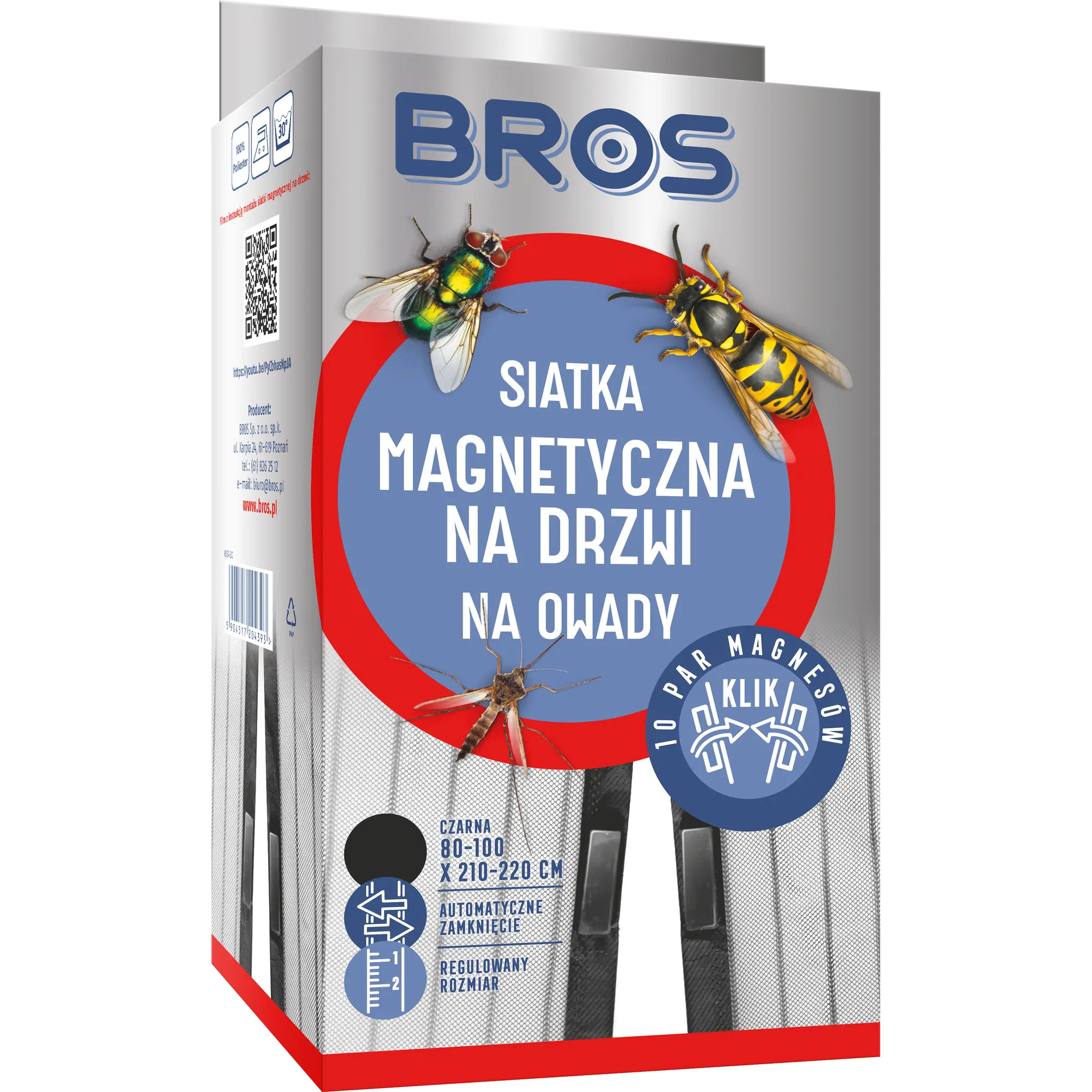 Moskitiera na drzwi 100x220 cm Czarna Bros