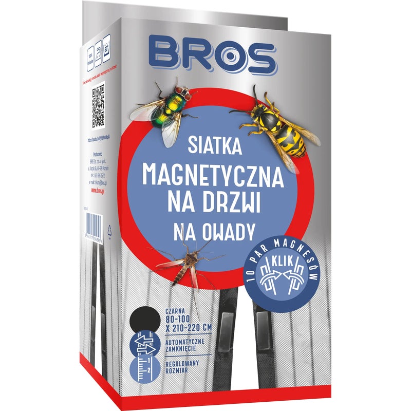 Moskitiera na drzwi 100x220 cm Czarna Bros