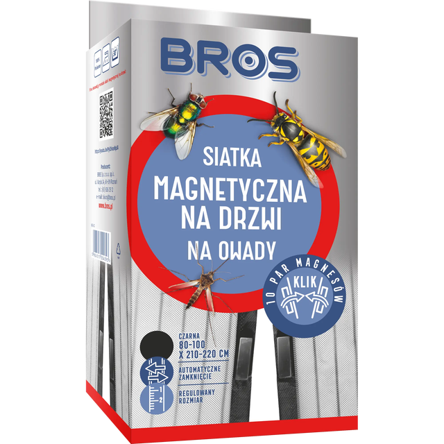 Moskitiera na drzwi 100x220 cm Czarna Bros