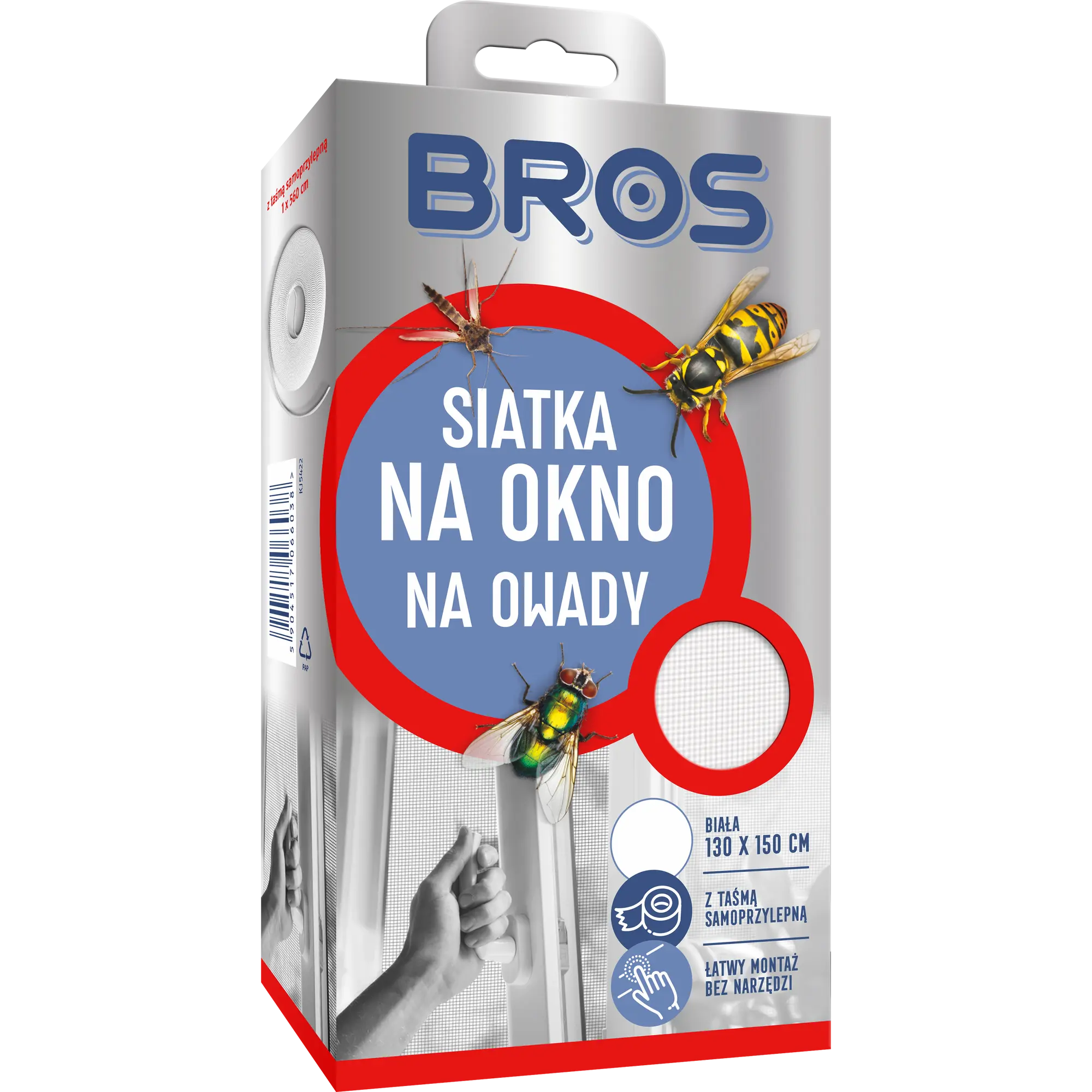 Moskitiera na okno 130x150 cm Biała Bros