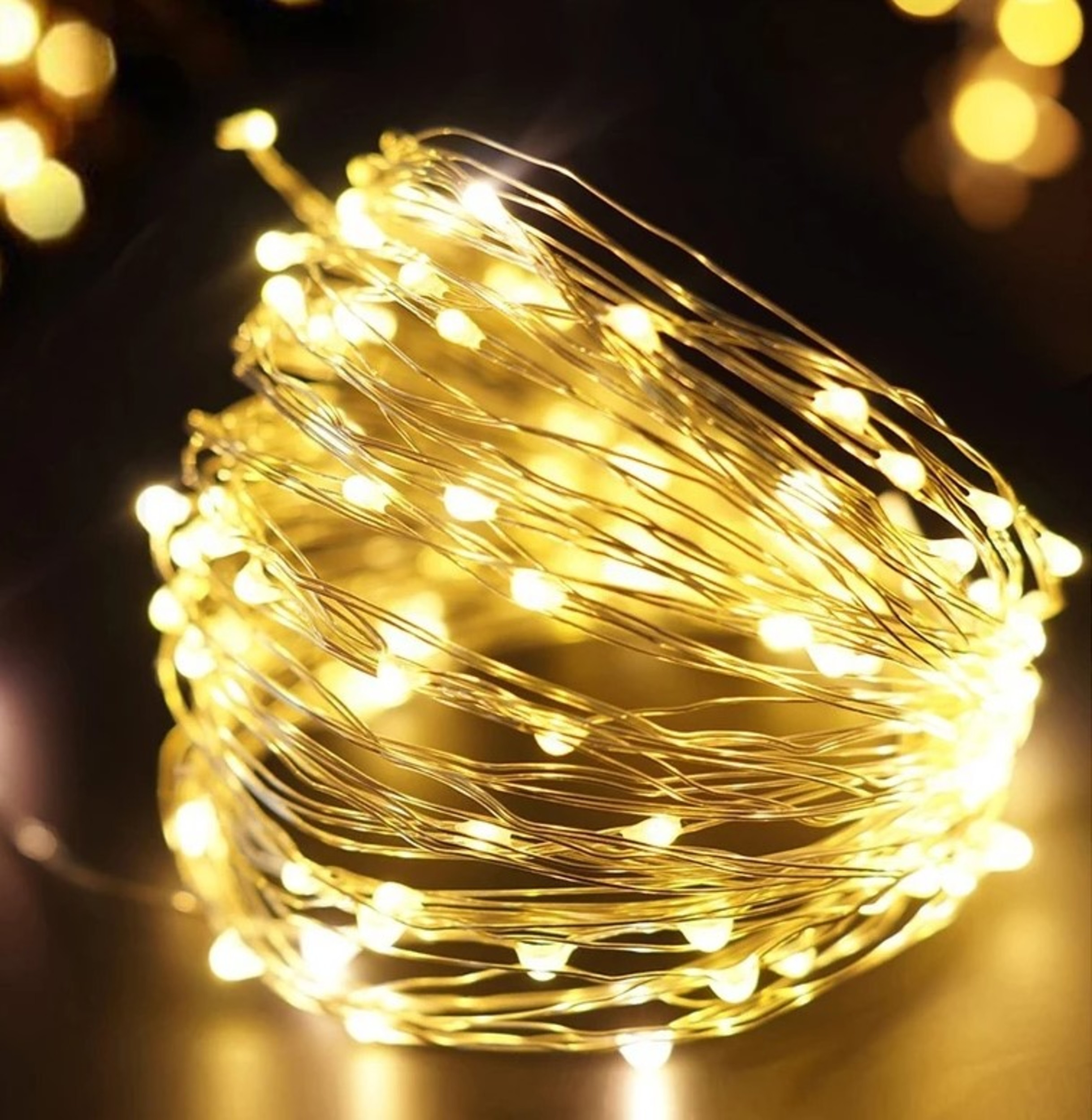 Lampki choinkowe wewnętrzne 100 MICRO LED łezki na baterie ciepłe białe Cortina - 2