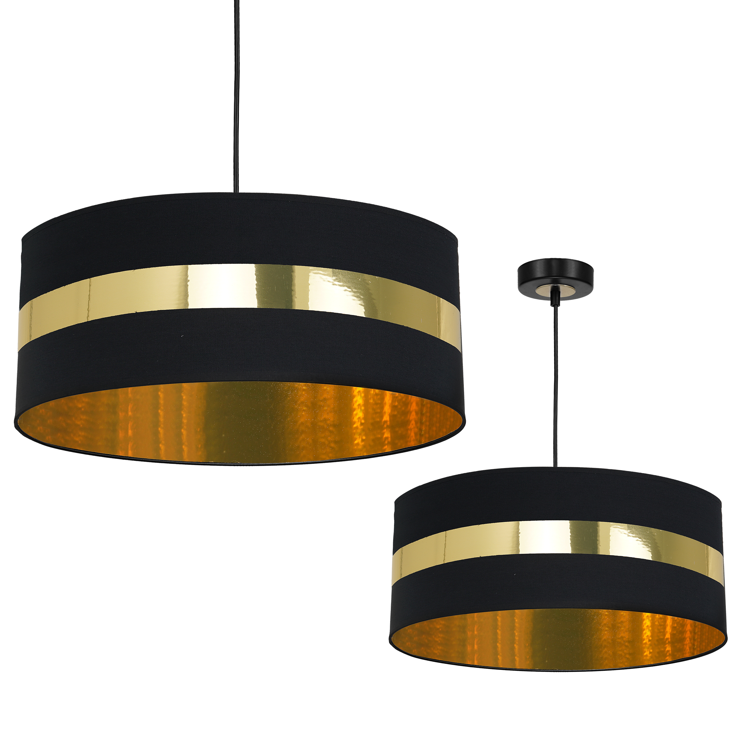 Lampa wisząca Palmira czarno-złota E27 Milagro