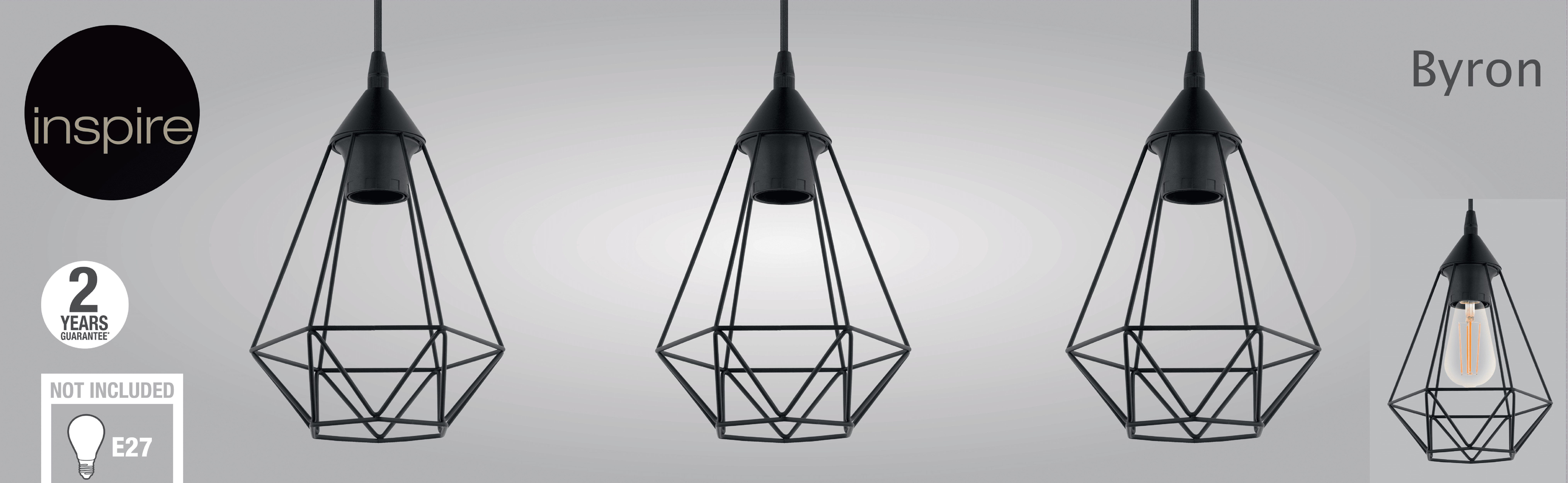 Lampa wisząca Byron czarna E27 Inspire - 4