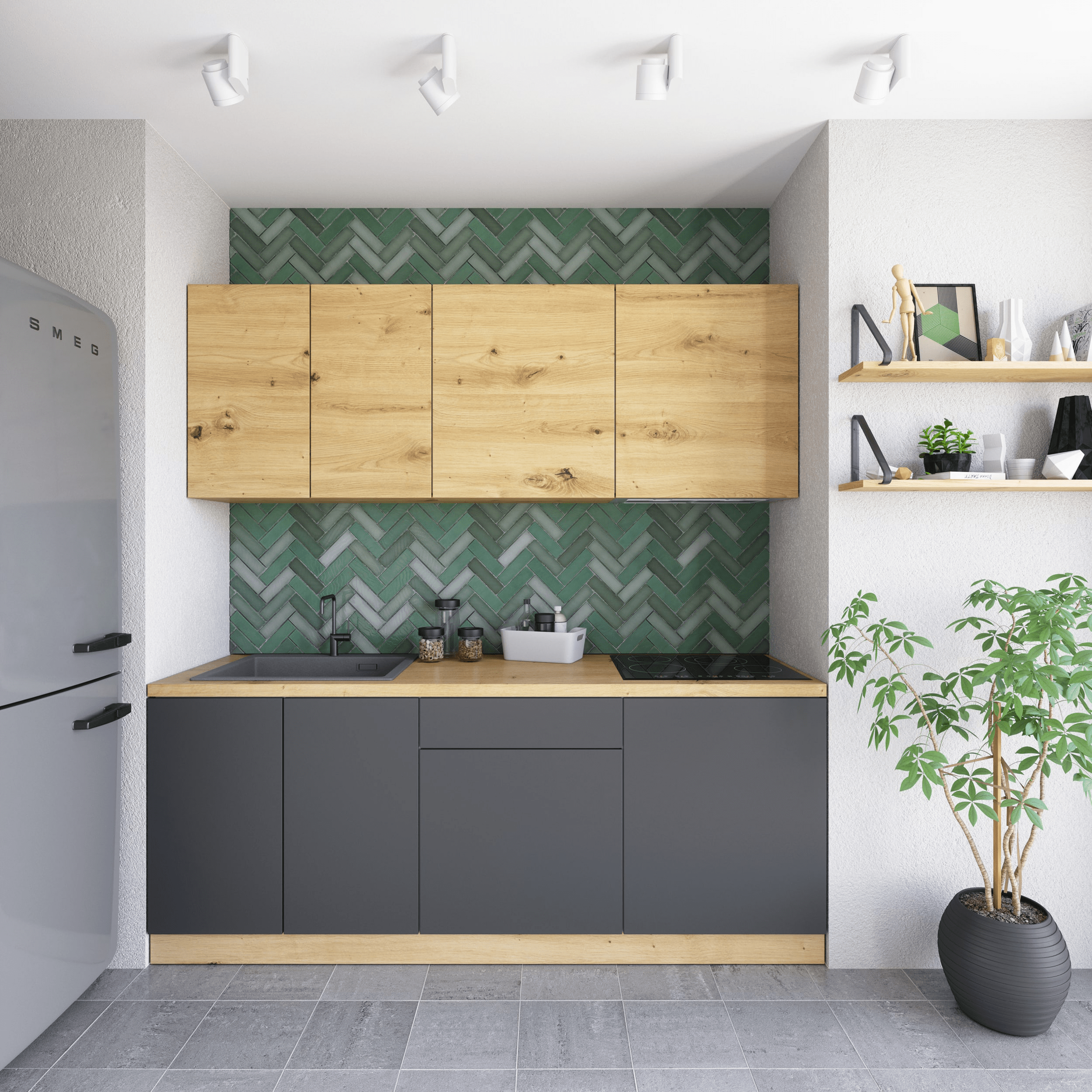 Szafka kuchenna wisząca głęboka Vinto 60 cm kolor szary - 3