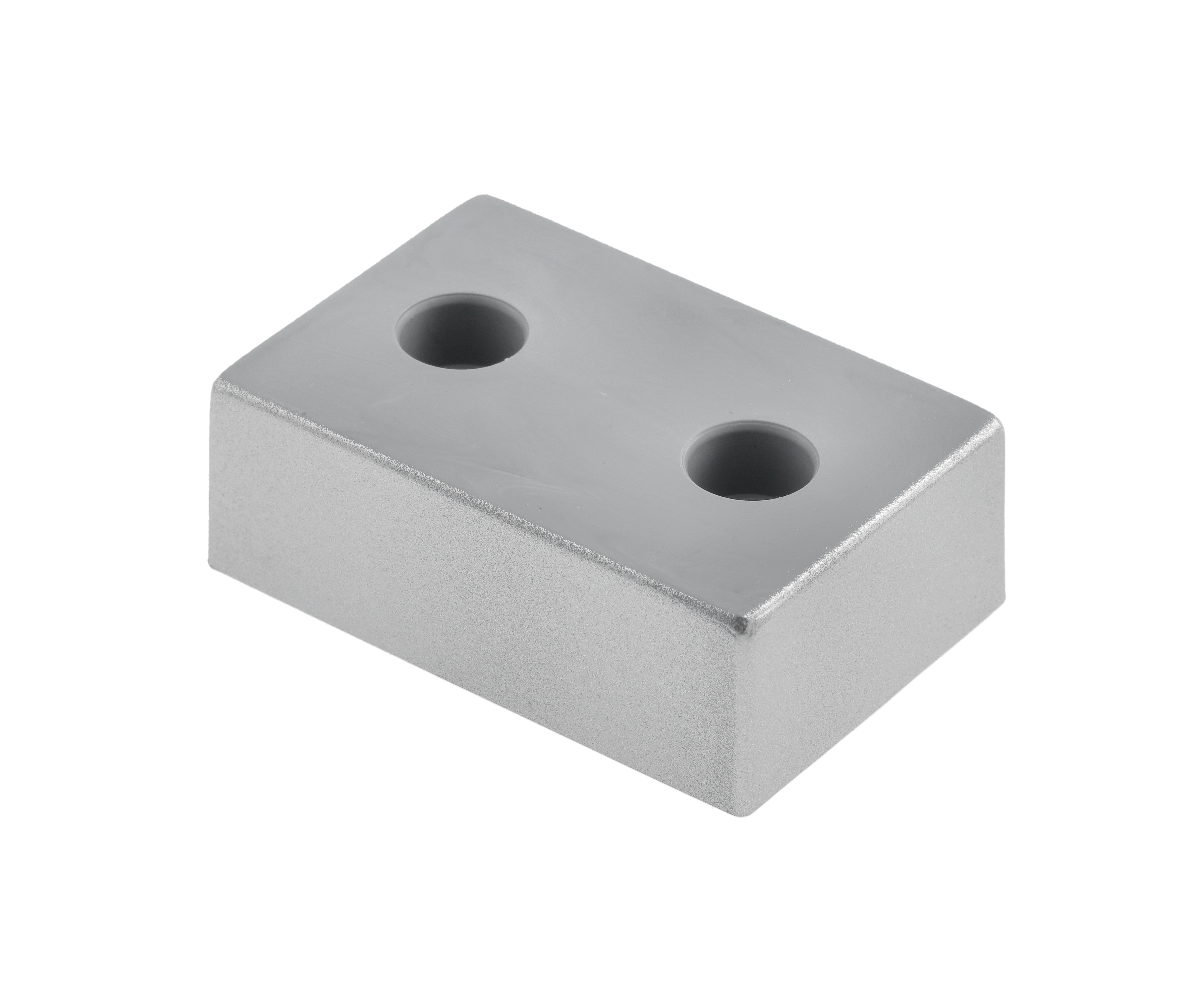 Zestaw nóżek meblowych 60 x 40 mm srebrne 2 szt. - 2