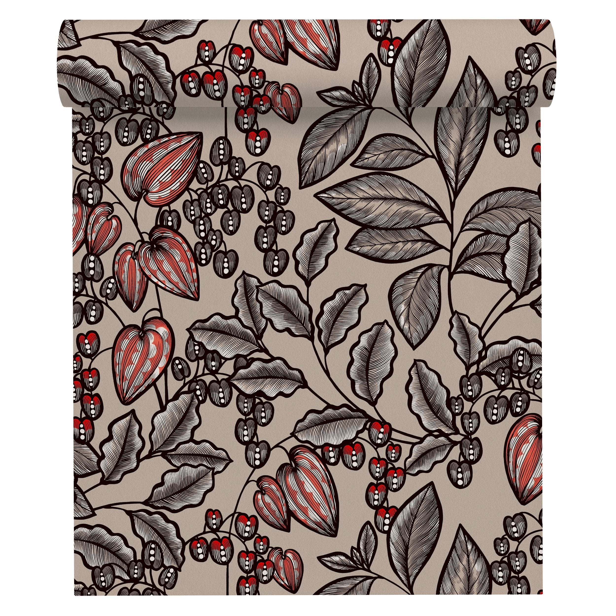 Tapeta Floral Impression 377543 jasnobrązowa winylowa na flizelinie