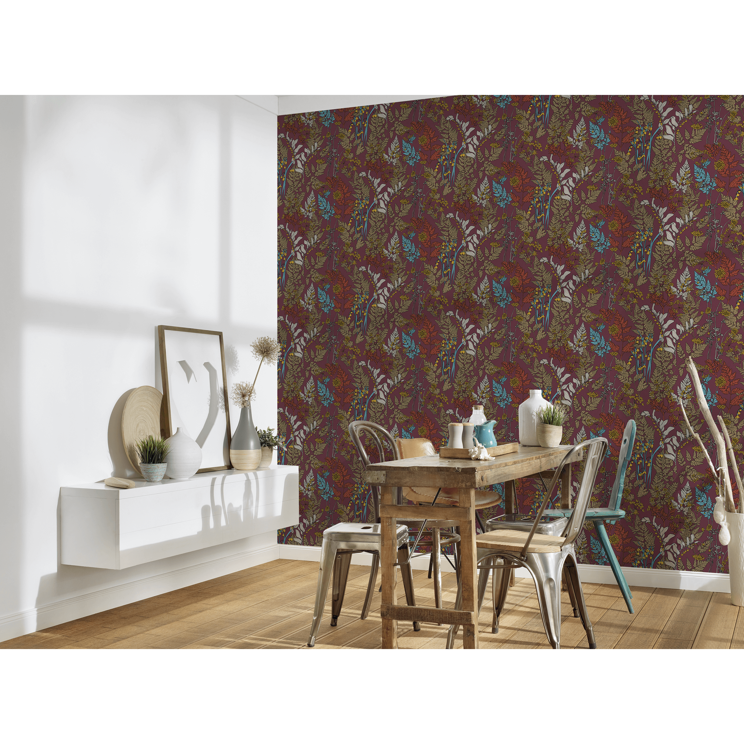 Tapeta Floral Impression 377514 bordowa winylowa na flizelinie - 2