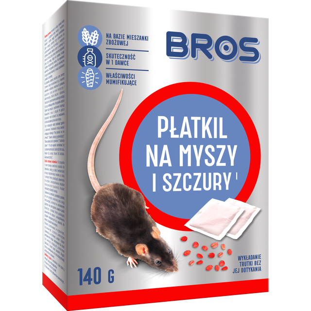 Środek na myszy i szczury płatki 140g Bros 1630