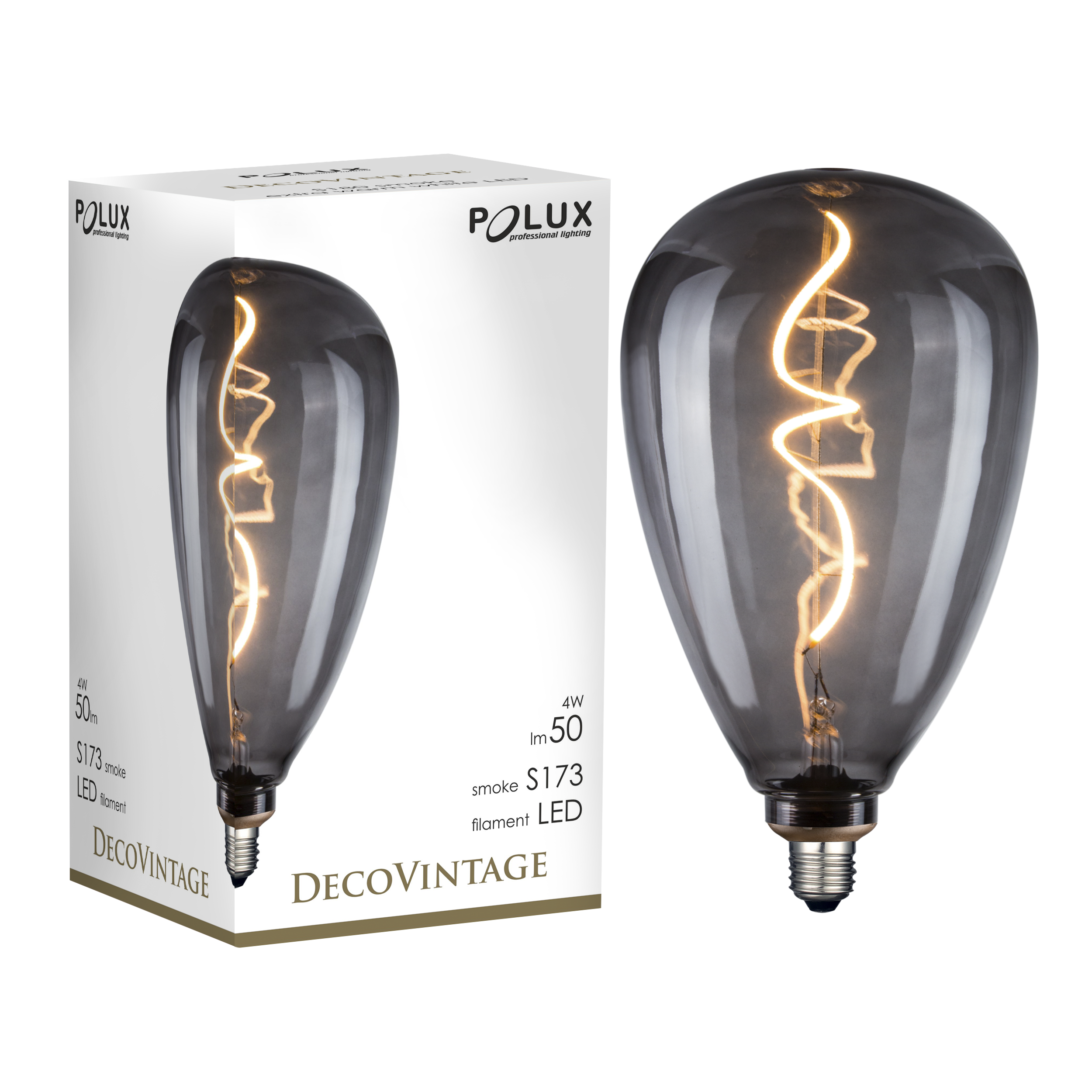 Żarówka dekoracyjna LED E27 4 W 50 lm przydymiona Polux