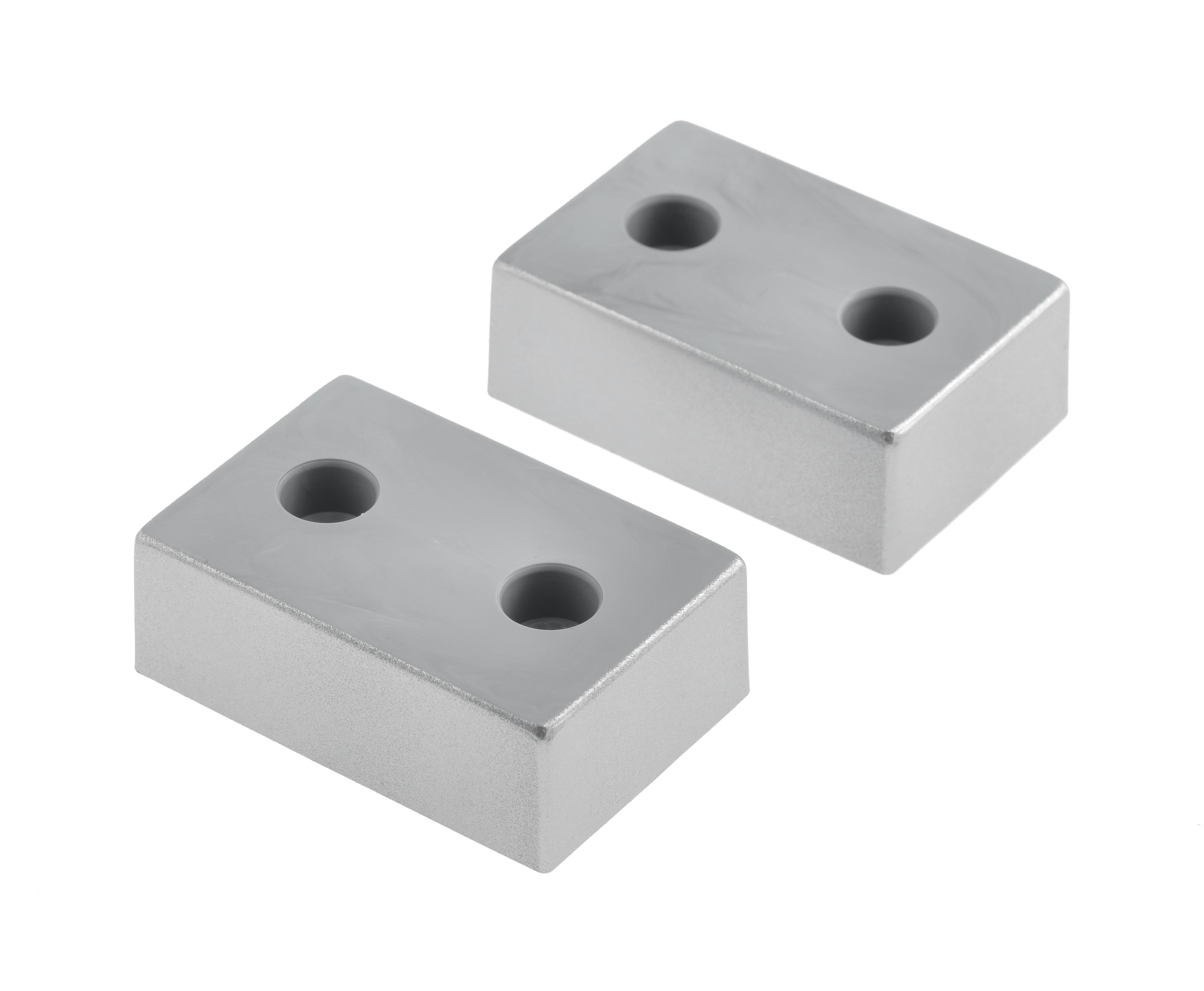 Zestaw nóżek meblowych 60 x 40 mm srebrne 2 szt.