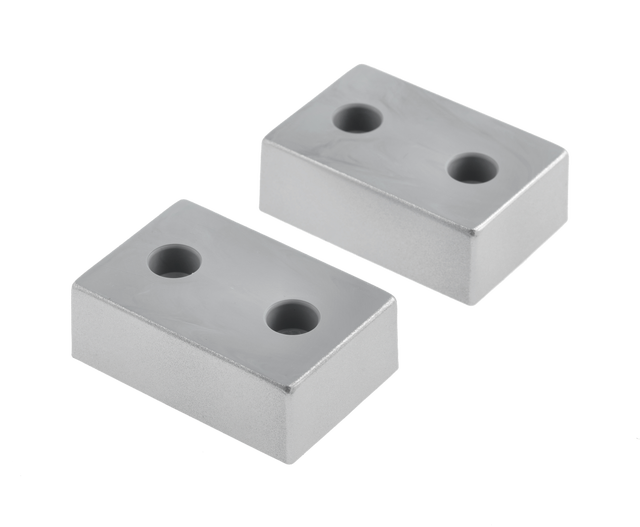 Zestaw nóżek meblowych 60 x 40 mm srebrne 2 szt.