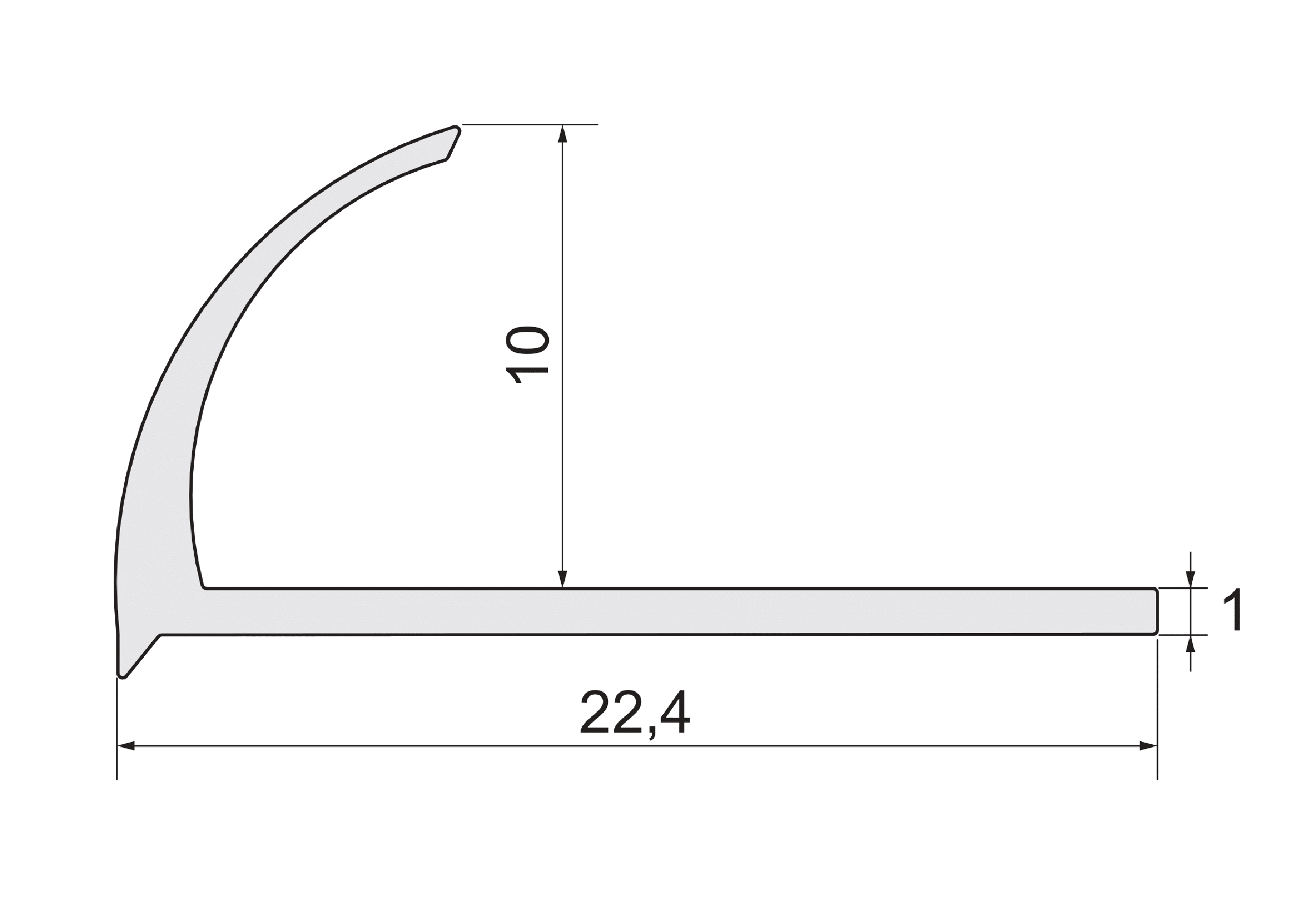 Profil do glazury zewnętrzny półokrągły aluminium 10 mm / 2.5 m Czarny Standers - 5