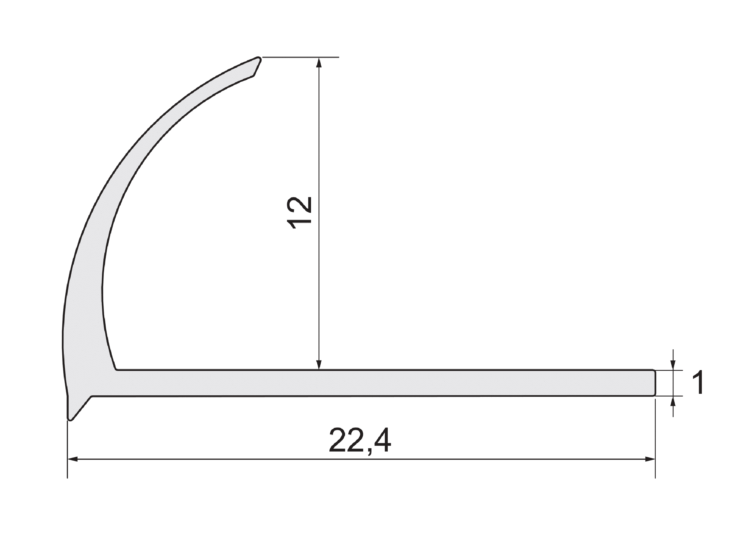 Profil do glazury zewnętrzny półokrągły aluminium 12 mm / 2.5 m Czarny Standers - 5