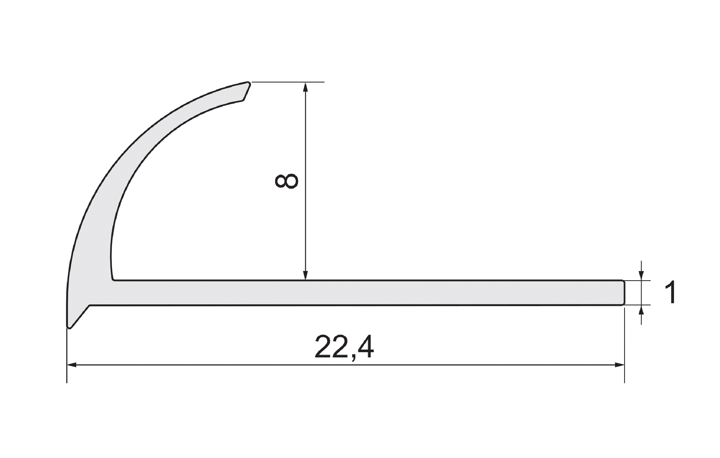 Profil do glazury zewnętrzny półokrągły aluminium 8 mm / 2.5 m Czarny Standers - 5