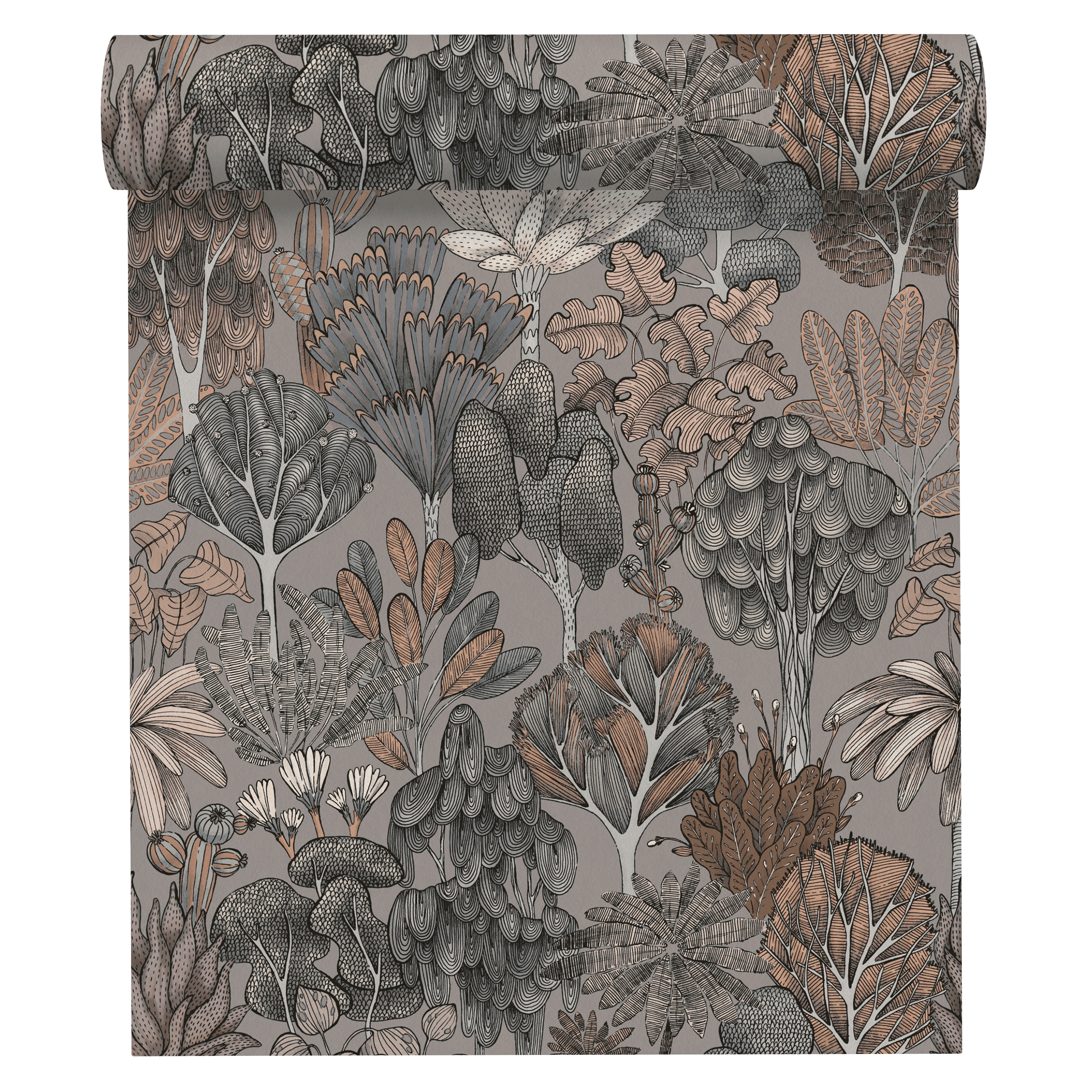 Tapeta Floral Impression 377574 jasnobrązowa winylowa na flizelinie