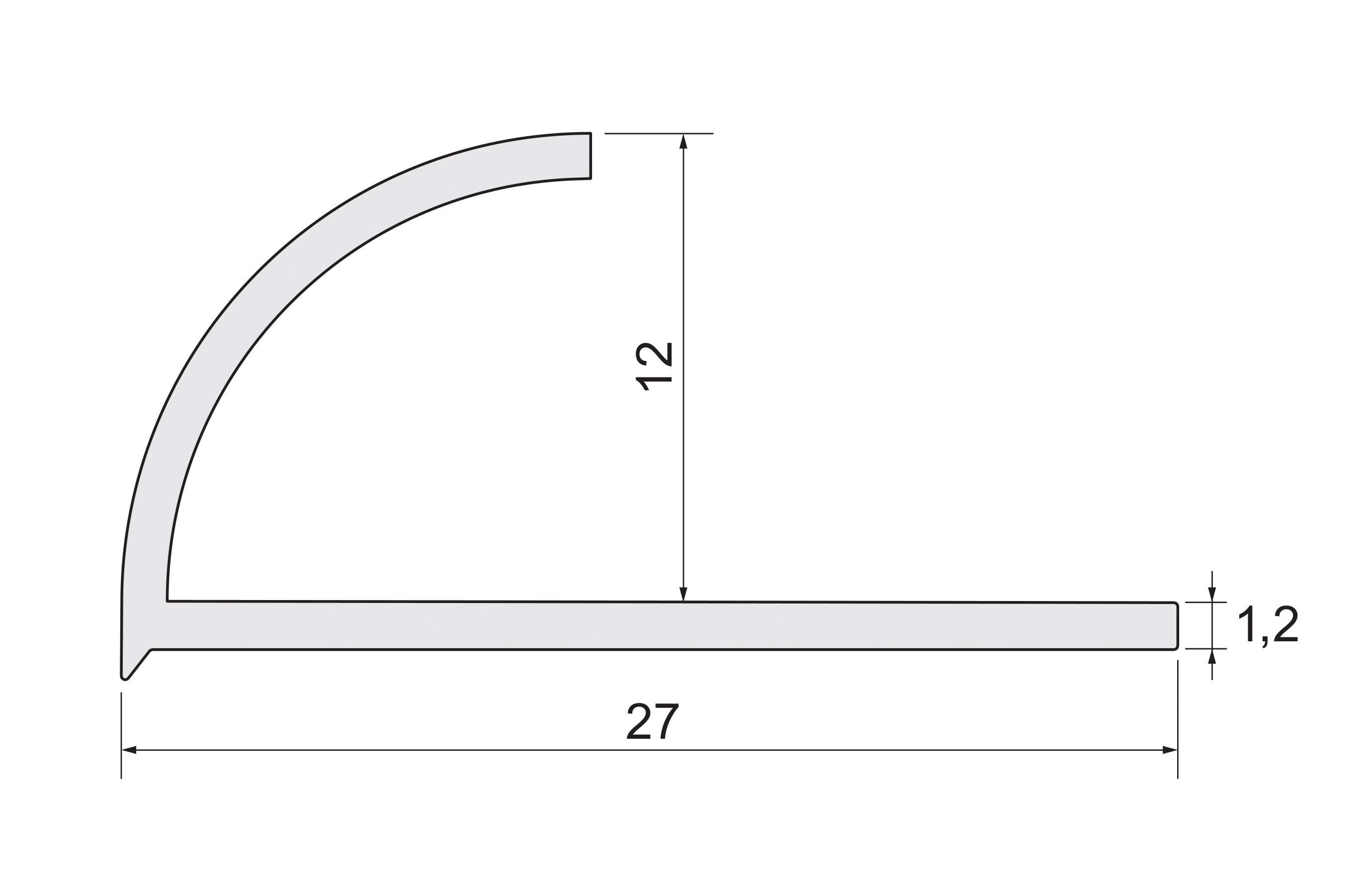 Profil do glazury zewnętrzny półokrągły PVC 12 mm / 2.5 m Beżowy Cezar - 3