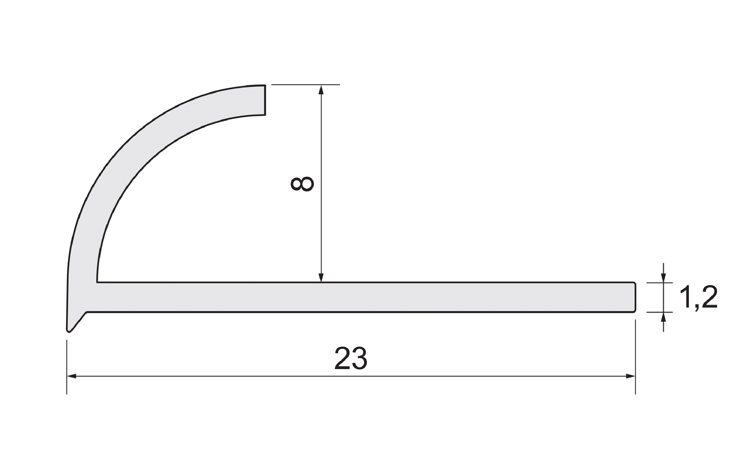 Profil do glazury zewnętrzny półokrągły PVC 8 mm / 2.5 m Beżowy Standers - 3