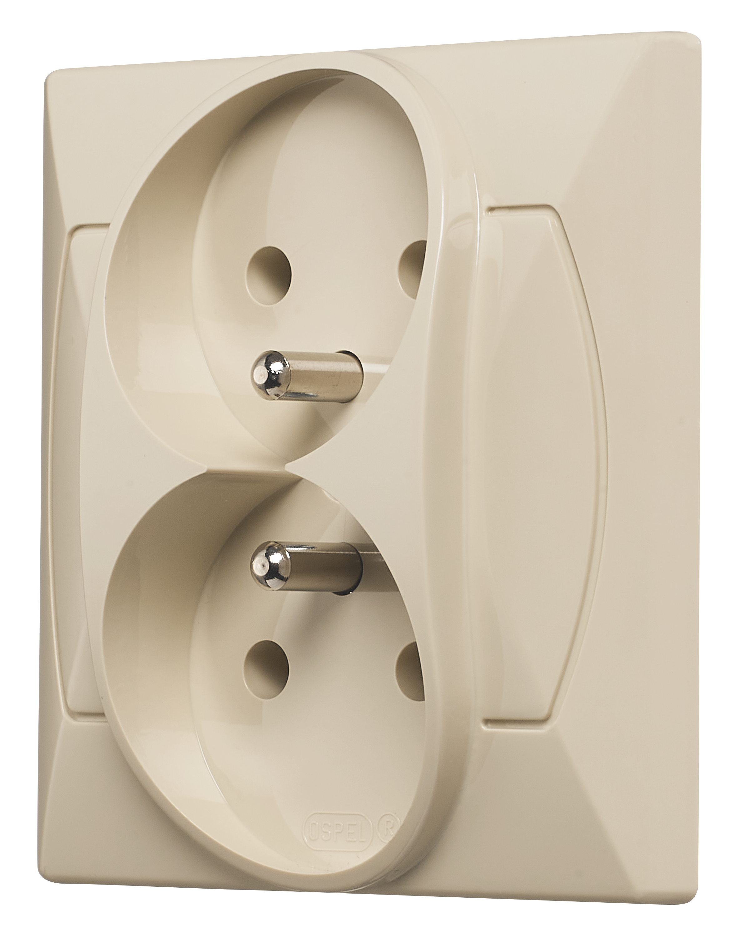 Gniazdo podwójne AKCENT Krem OSPEL - 2