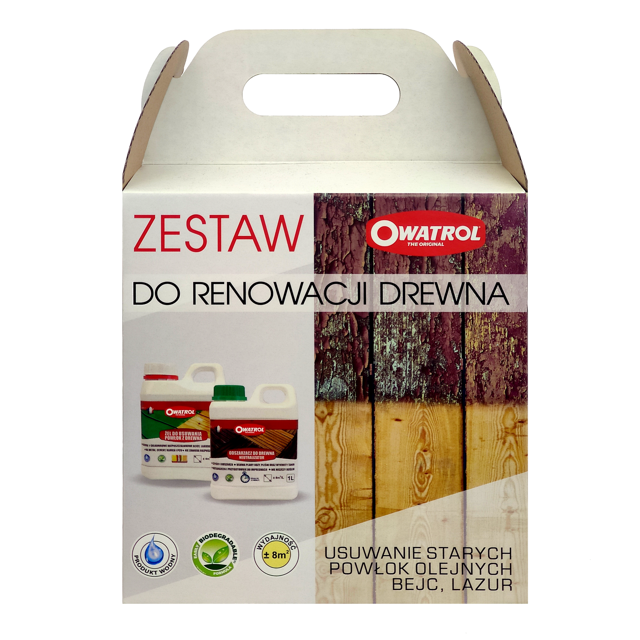Zestaw do renowacji drewna 2 l usuwanie powłok olejnych, bejc, lazur OWATROL