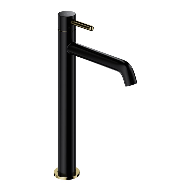 Bateria umywalkowa wysoka półmat czarno-złota Simplon Omnires