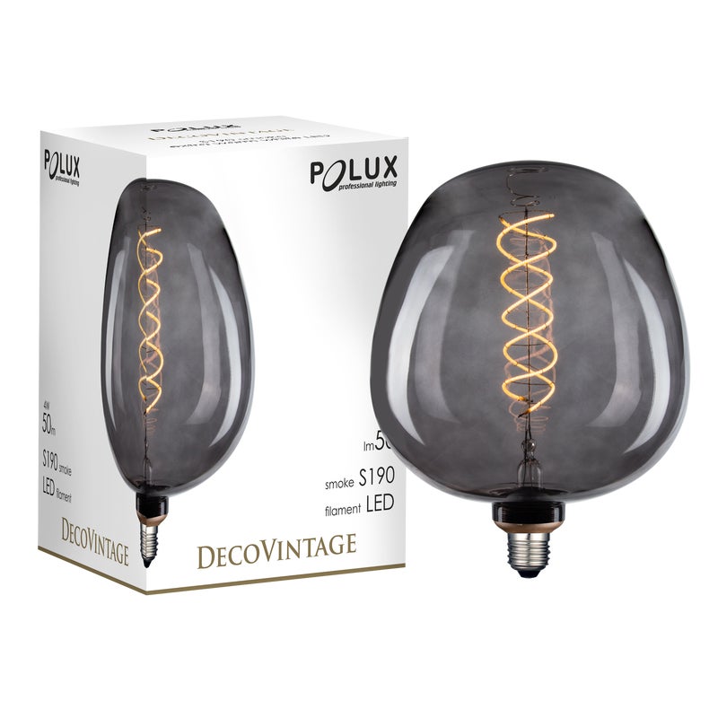 Zdjęcia - Żarówka Polux dekoracyjna LED E27 4 W 50 lm przydymiona