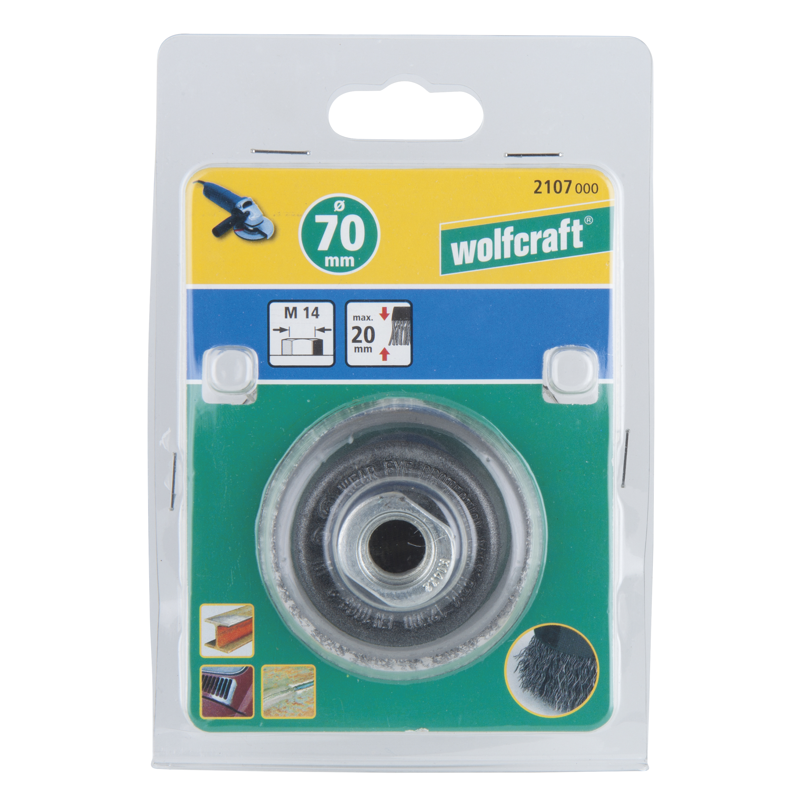 Szczotka do szlifierki kątowej M14 / 70 mm 2107000 WOLFCRAFT - 4