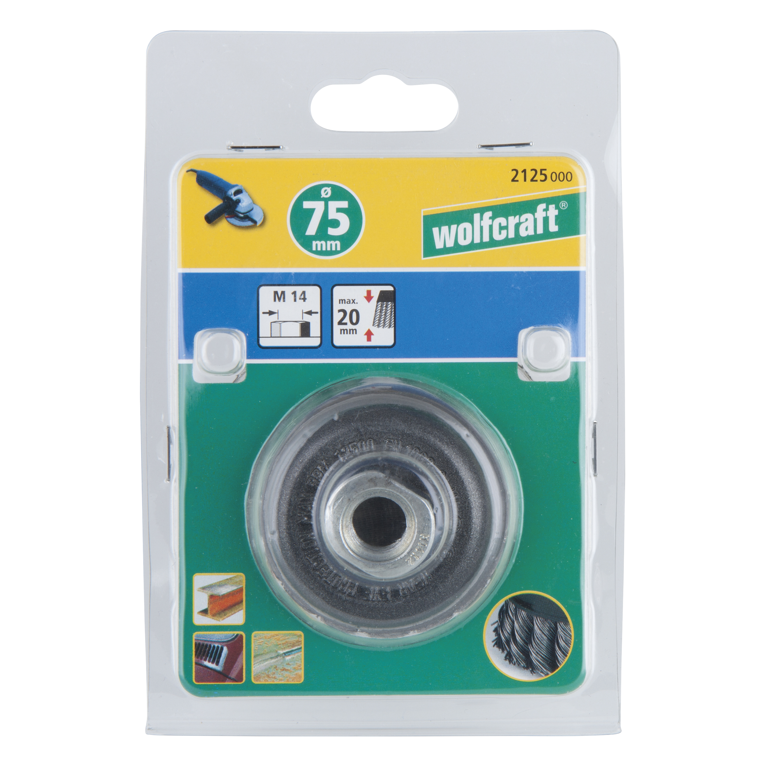 Szczotka do szlifierki kątowej M14 / 75 mm 2125000 WOLFCRAFT - 3