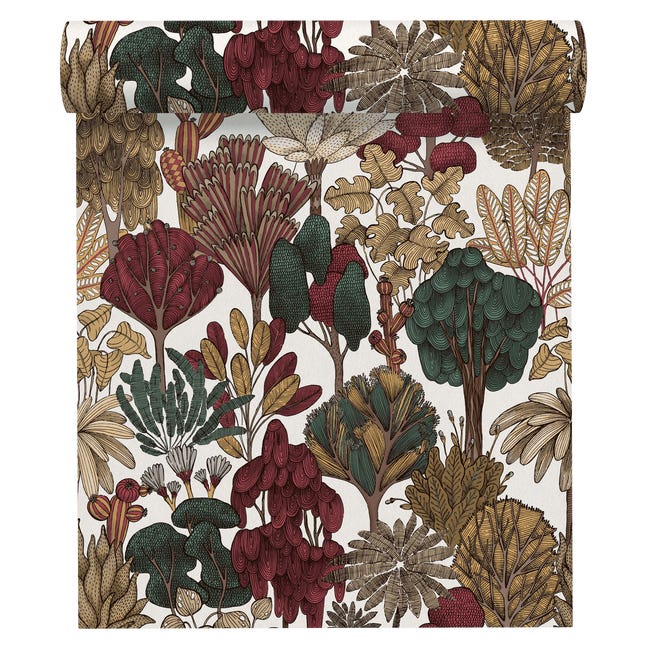 Tapeta floral impression 377577 zielono brazowa winylowa na flizelinie 89144571