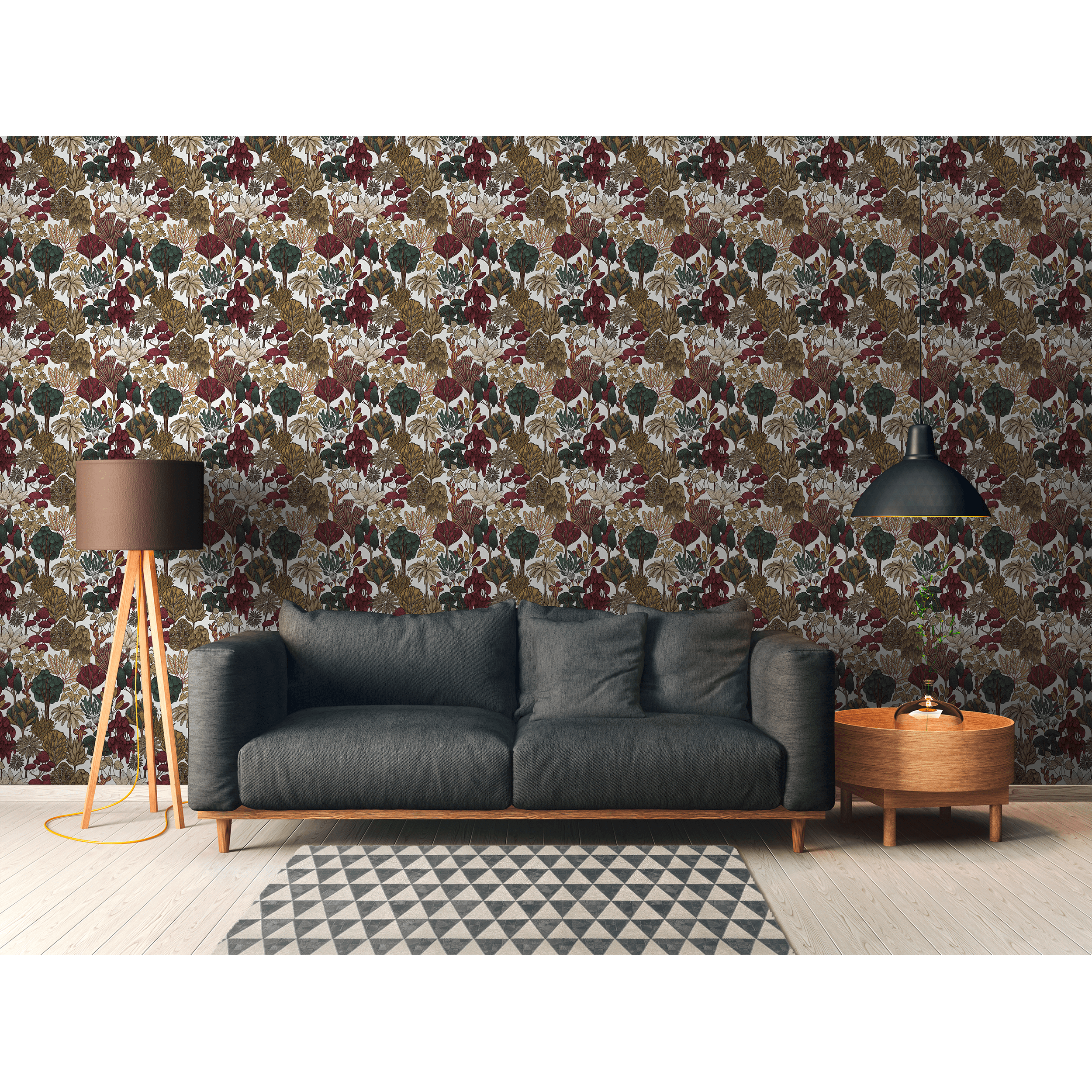 Tapeta Floral Impression 377577 zielono-brązowa winylowa na flizelinie - 2