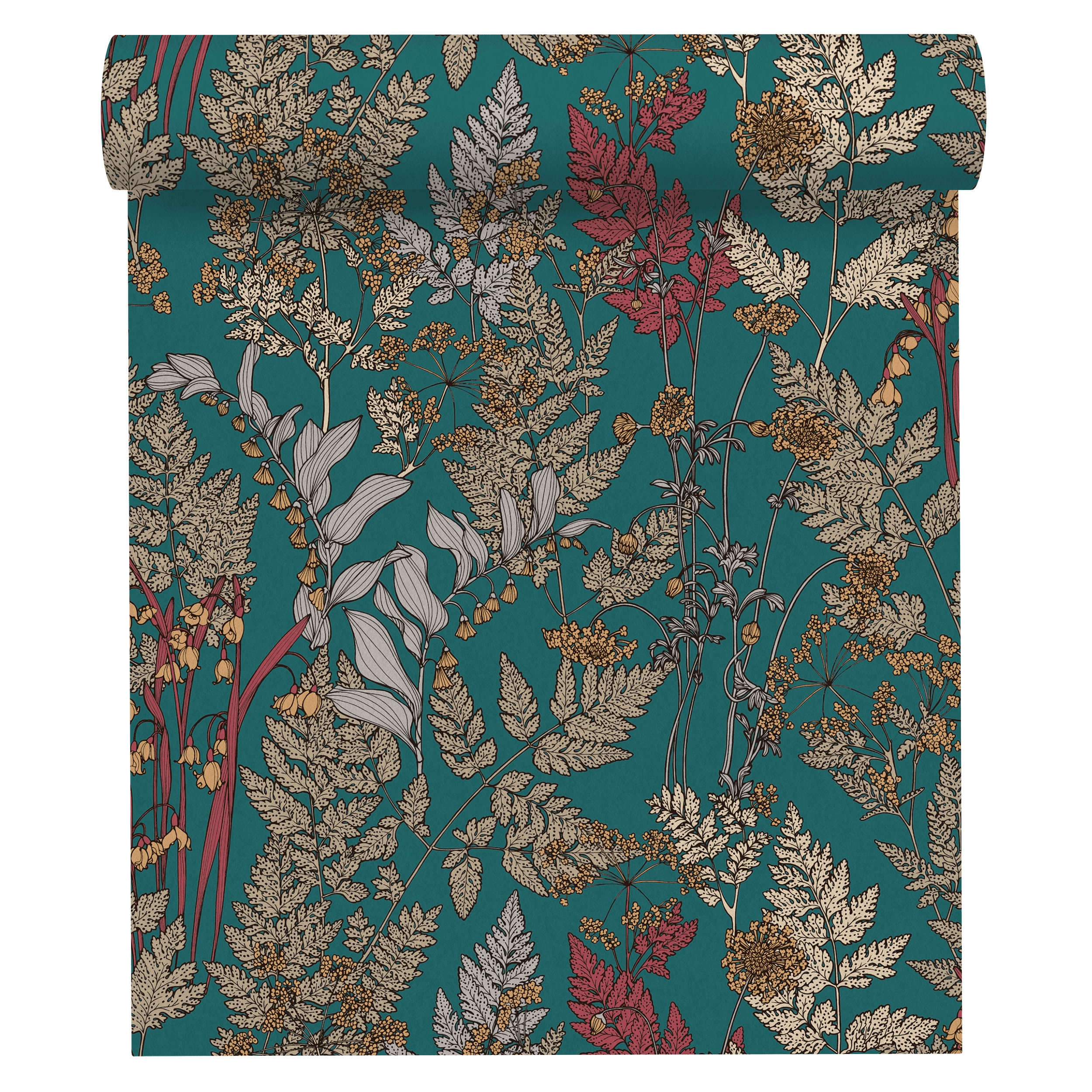 Tapeta Floral Impression 377515 zielona morska winylowa na flizelinie