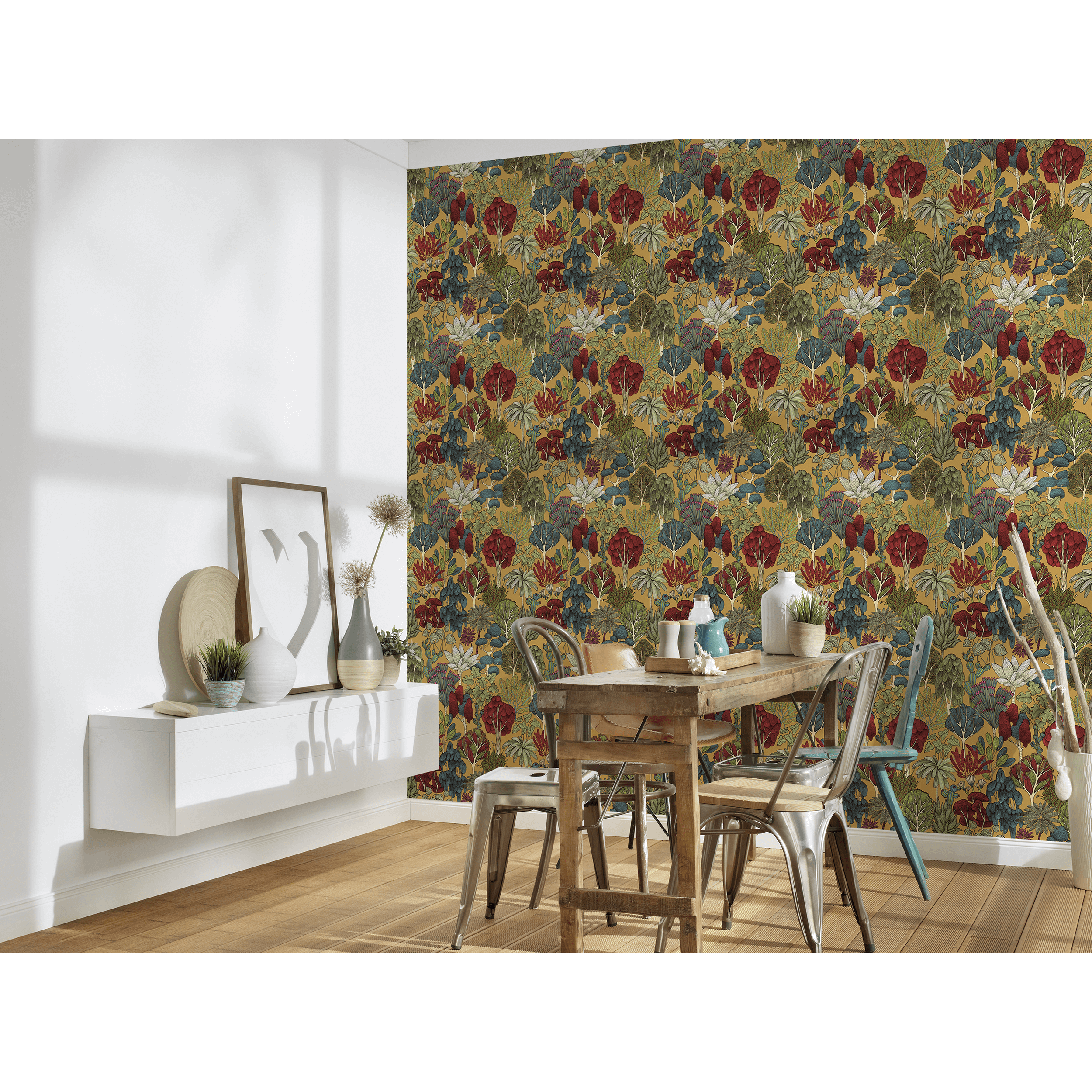 Tapeta Floral Impression 377571 musztardowa winylowa na flizelinie - 2