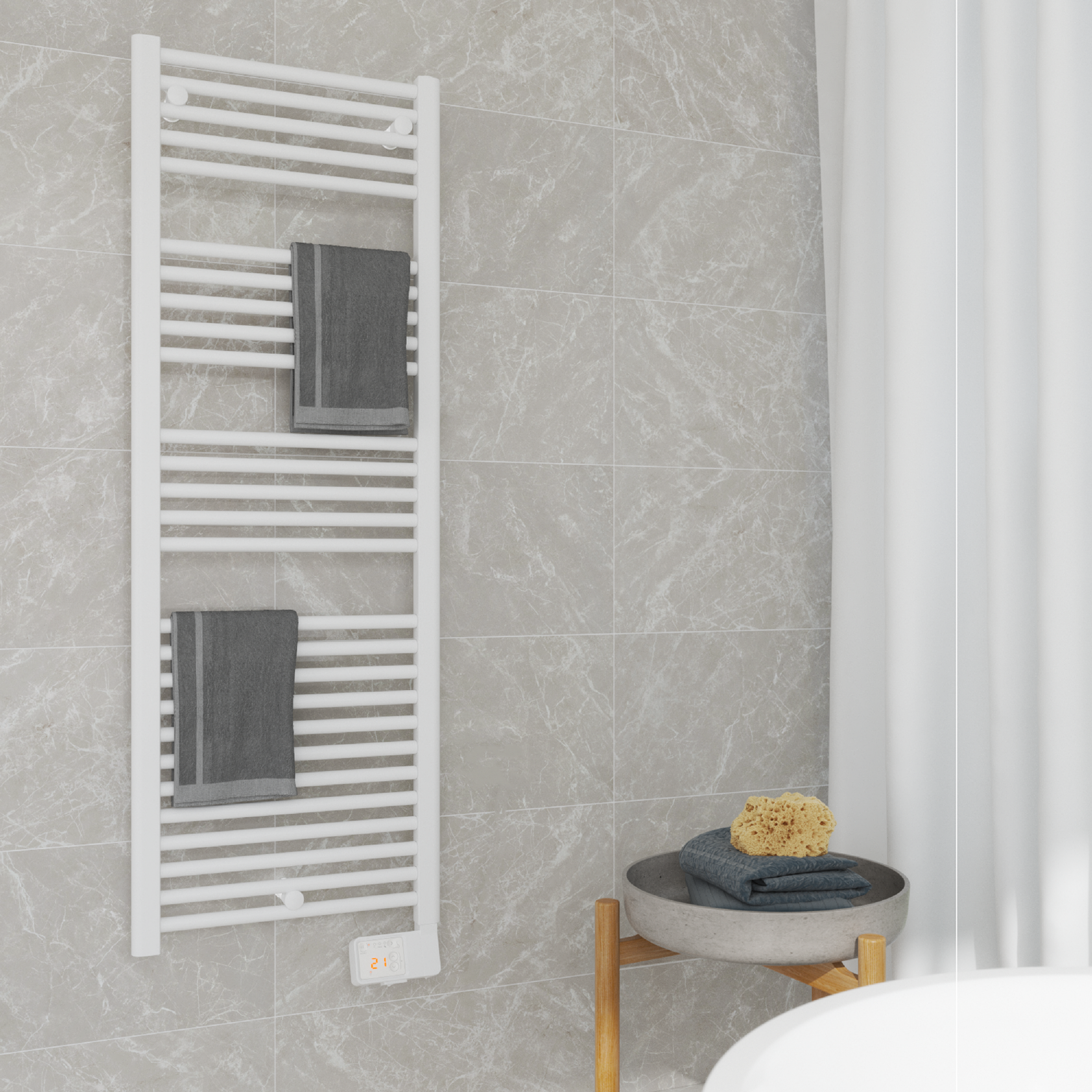 Grzejnik elektryczny 147x48 cm Biały 750W EQUATION - 2