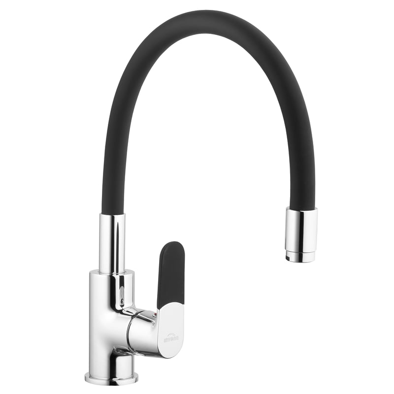 Bateria kuchenna z elastyczną wylewką U 40 cm Magic Czarna Invena