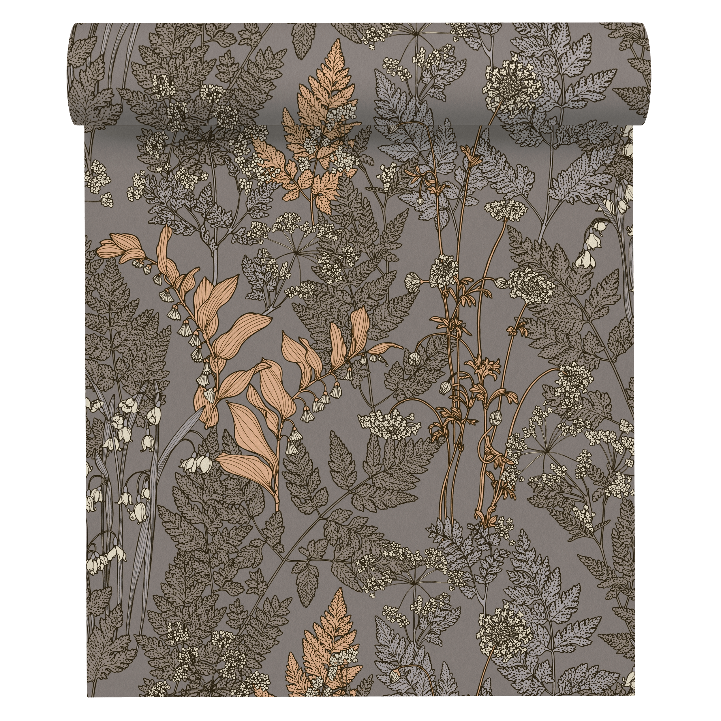 Tapeta Floral Impression 377519 brązowa winylowa na flizelinie