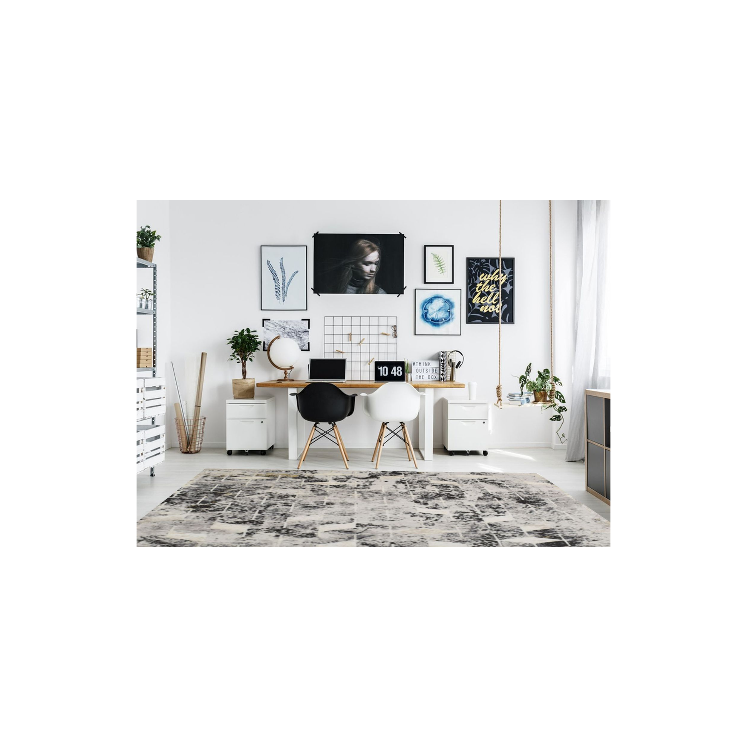 Dywan Astana Heksagon beżowo-brązowy 80 x 140 cm - 3