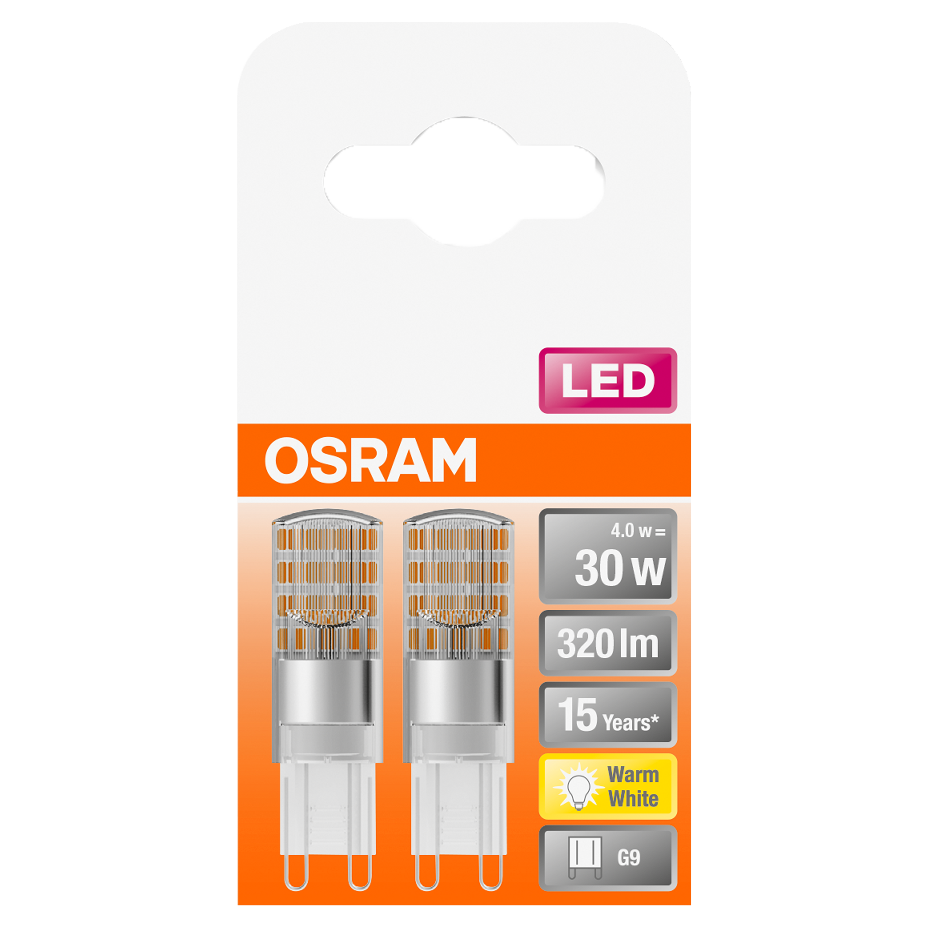 Żarówka LED G9 2 szt. 2.6 W = 30 W 320 lm ciepła OSRAM - 4