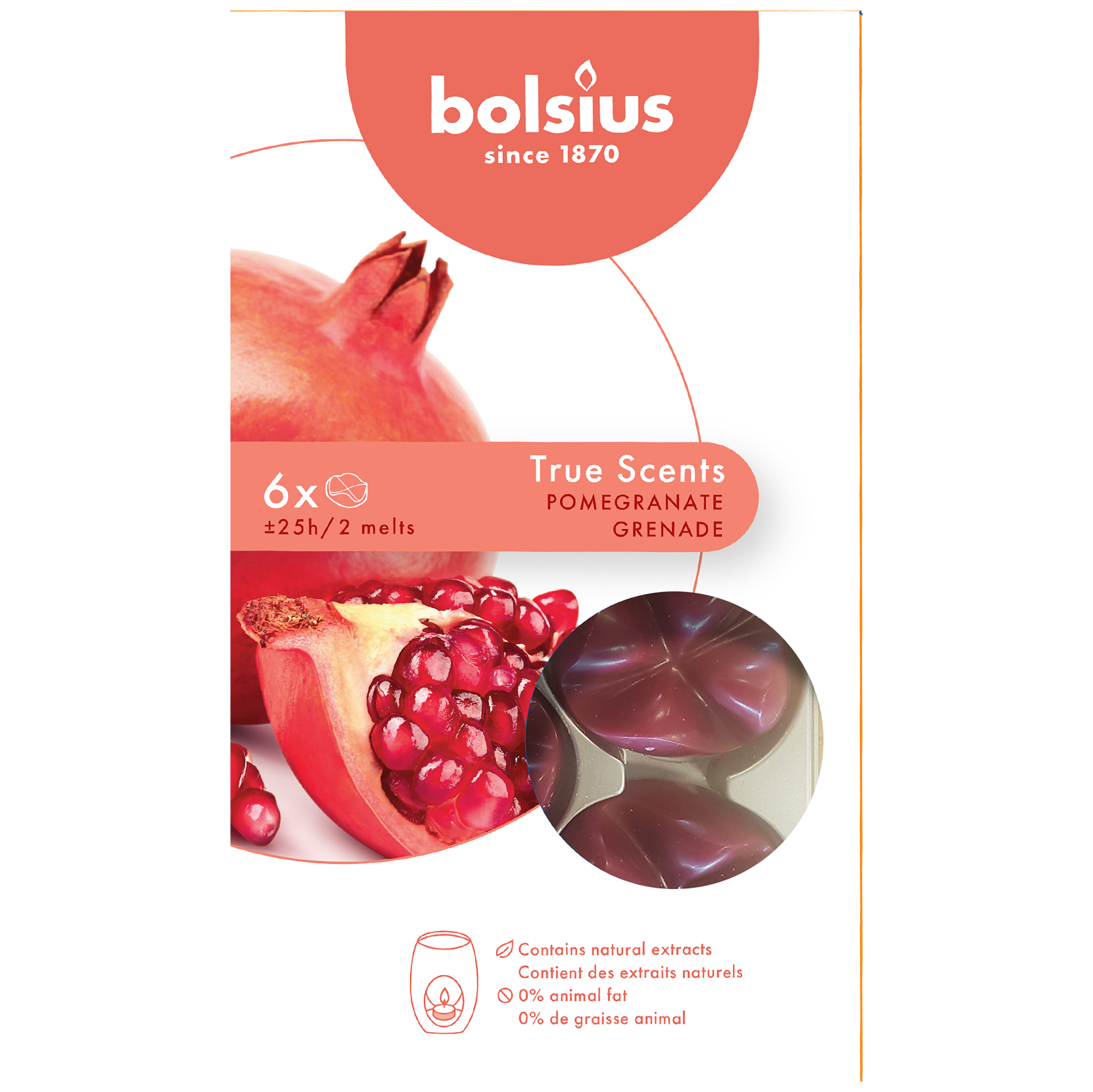 Płatki zapachowe True Scents granat 6 szt. Bolsius