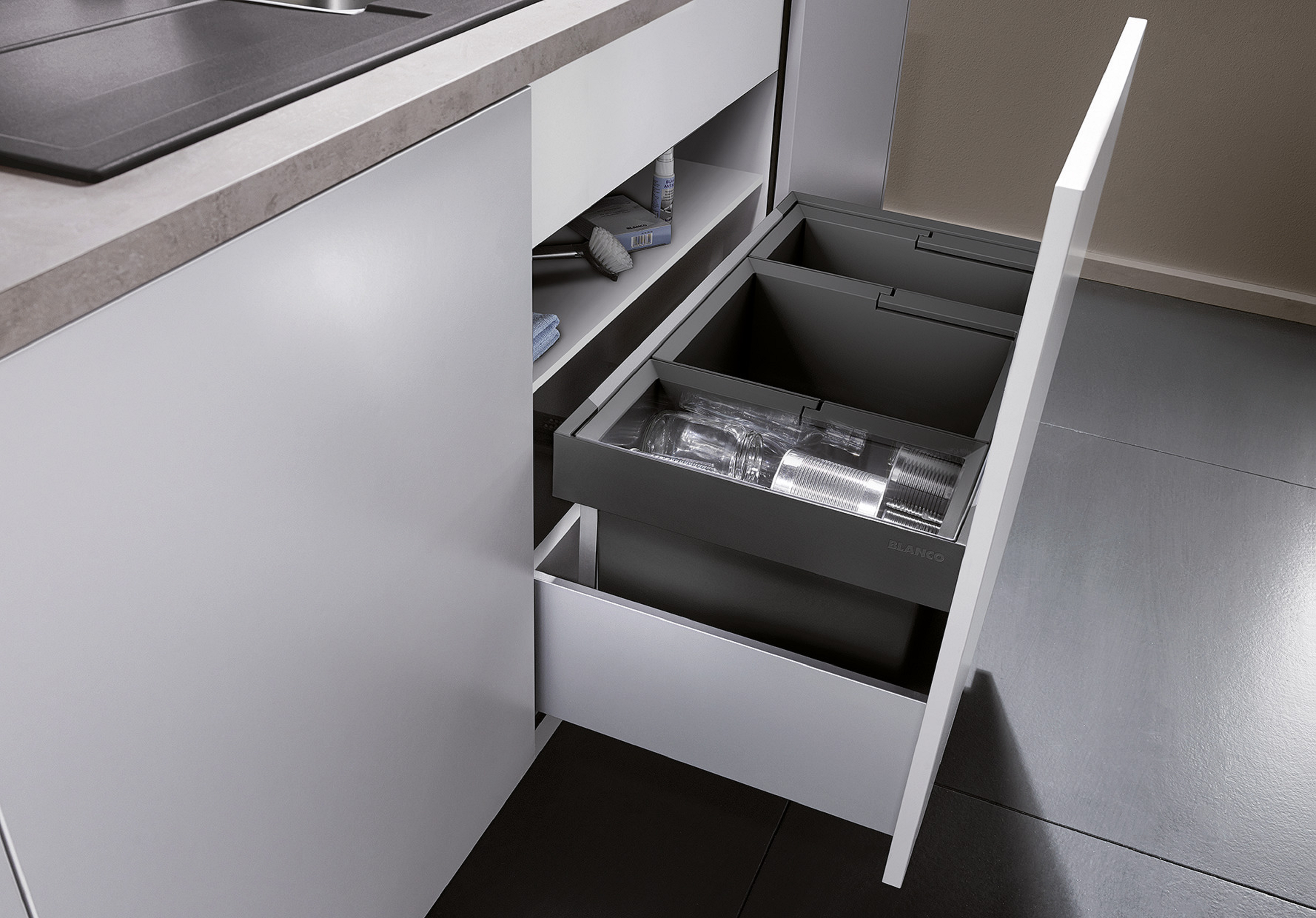 Kosz na śmieci do zabudowy Flexon II 80 30 +19 + 16 l Blanco - 2