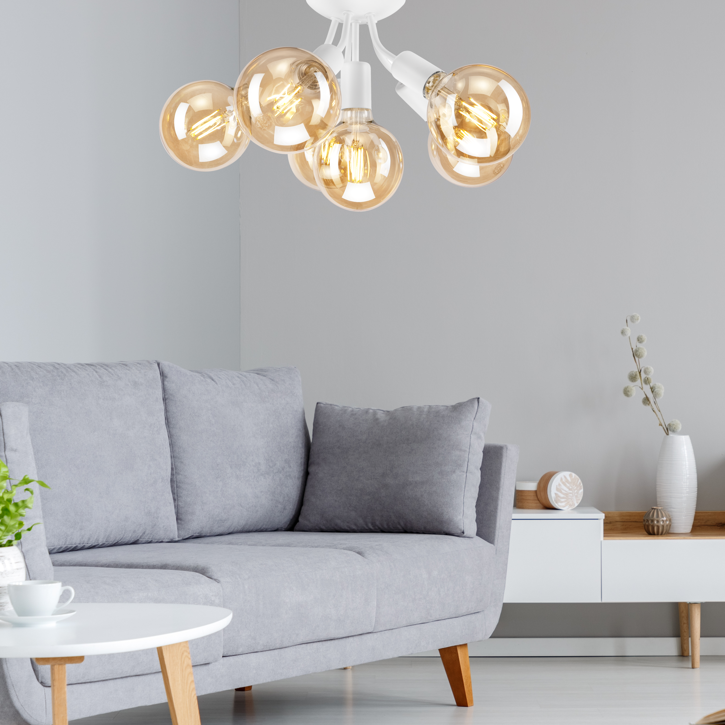 Lampa sufitowa Viggo biała 6 x E27 Lamkur - 3