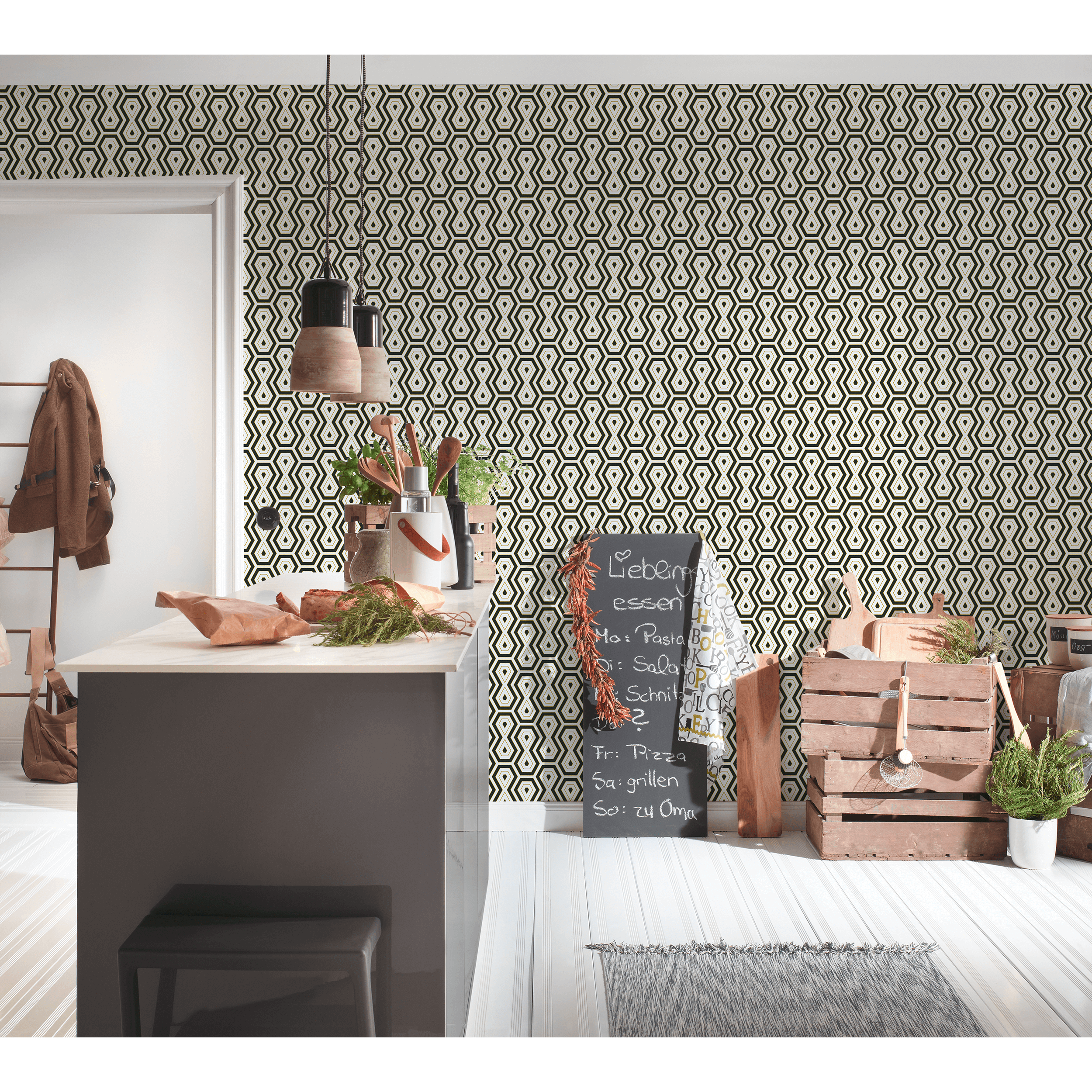 Tapeta Jungle Chic 377075 biało-czarna winylowa na flizelinie - 2