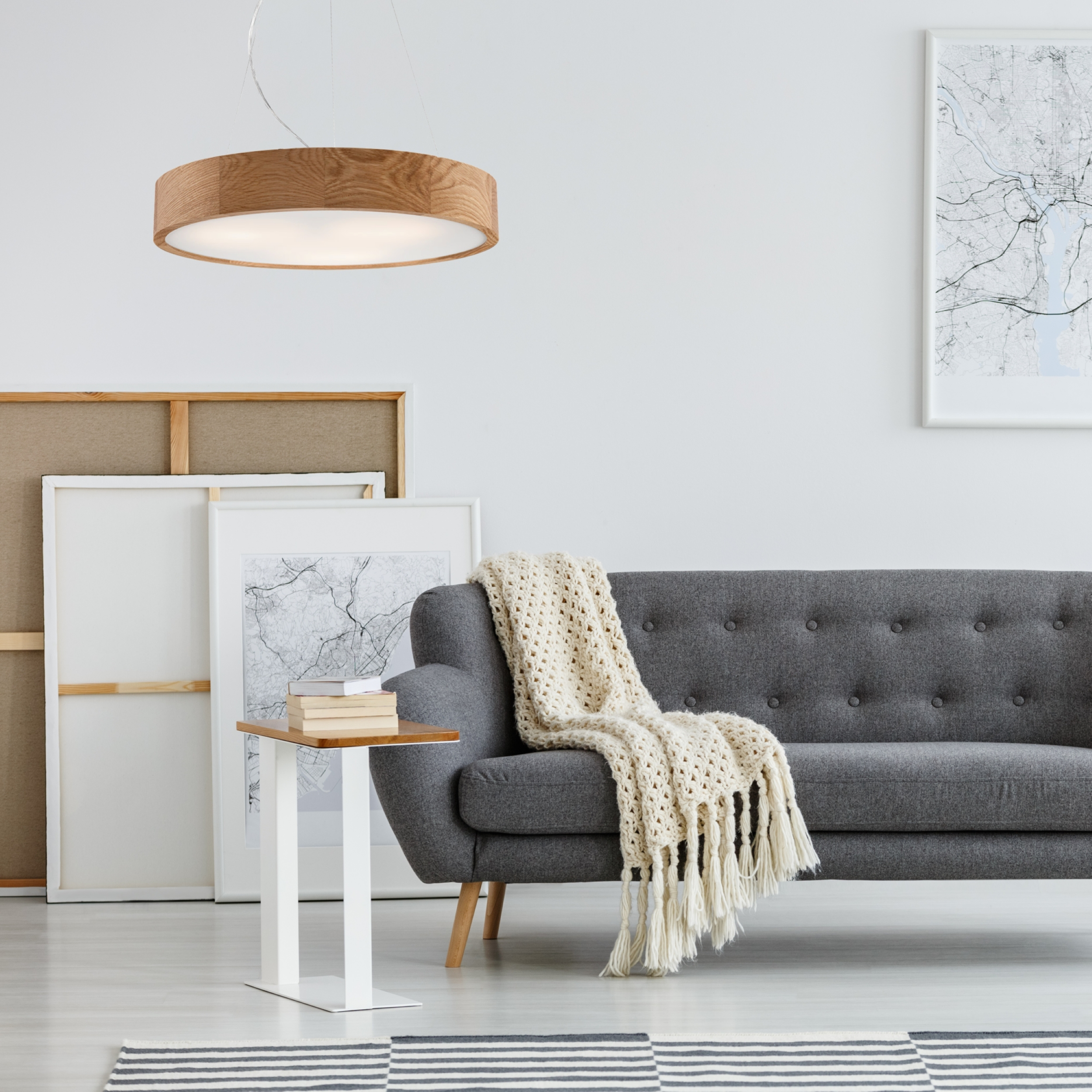 Lampa wisząca Eveline dąb E27 Lamkur - 3