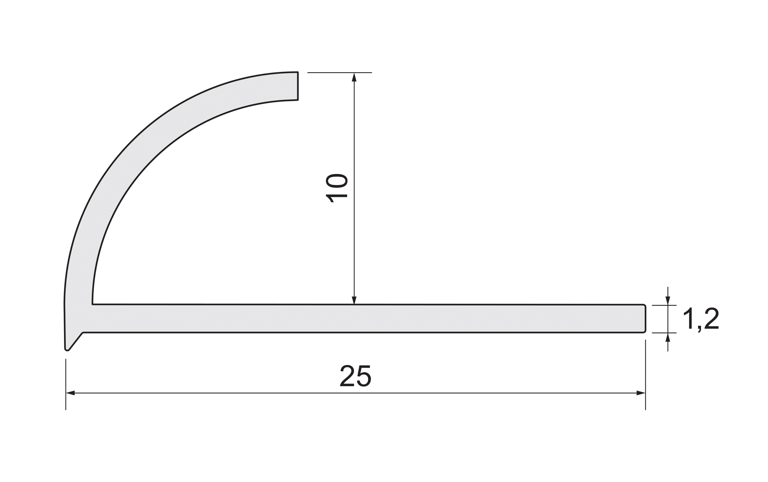 Profil do glazury zewnętrzny półokrągły PVC 10 mm / 2.5 m Biały marmur Cezar - 3