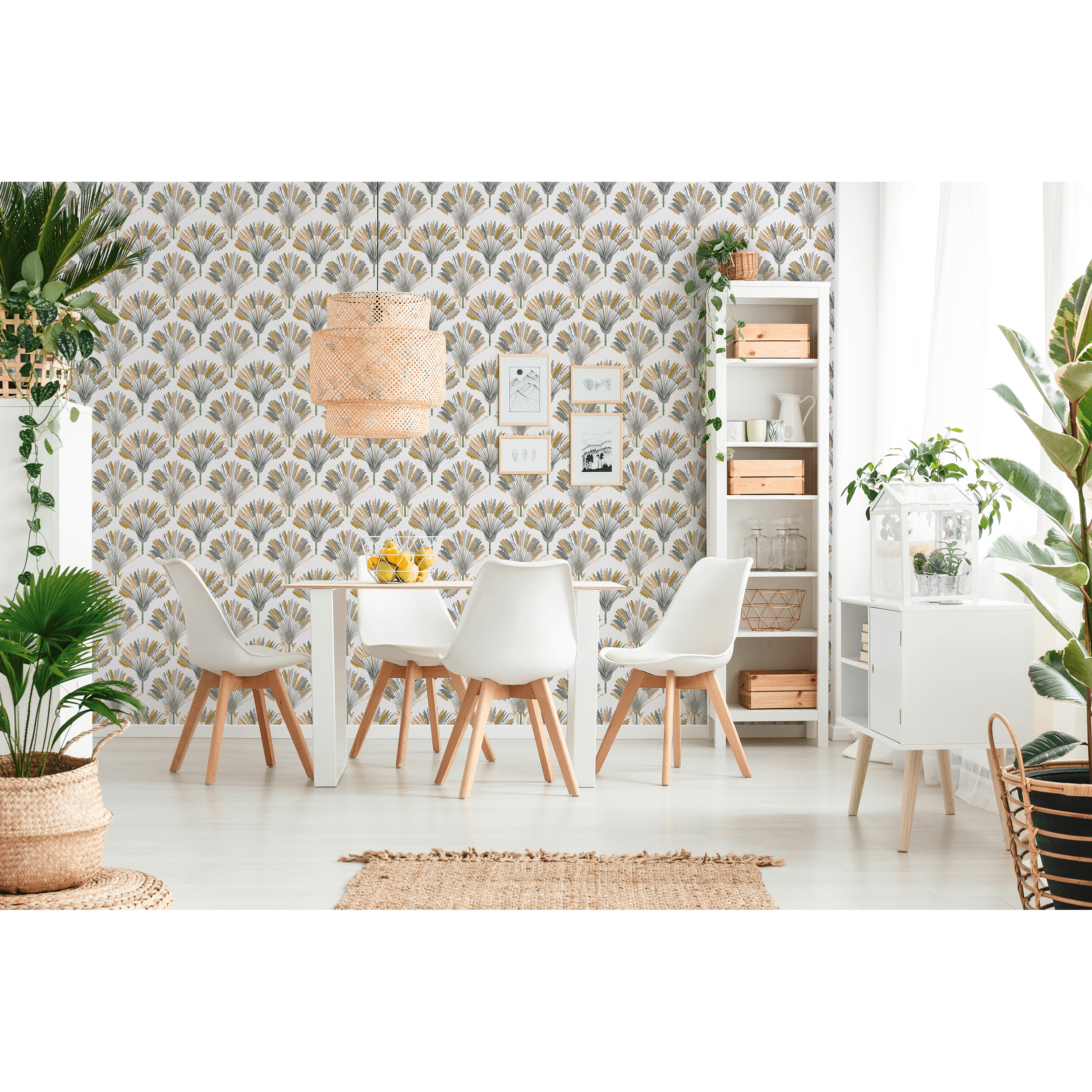 Tapeta Jungle Chic 377084 biało-żółta winylowa na flizelinie - 2
