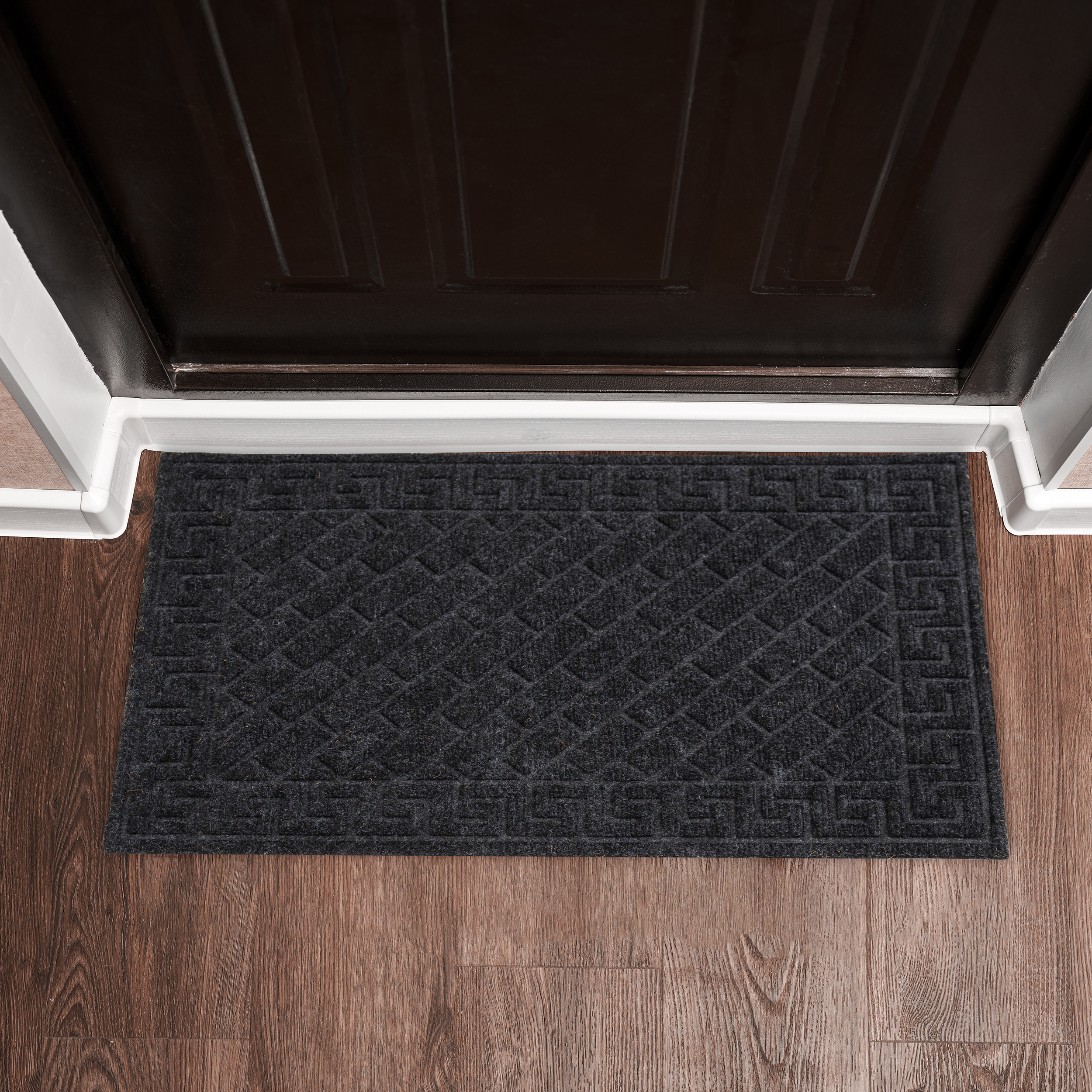 Wycieraczka wewnętrzna/zewnętrzna Sofia 60 x 40 cm antracyt gumowa - 2