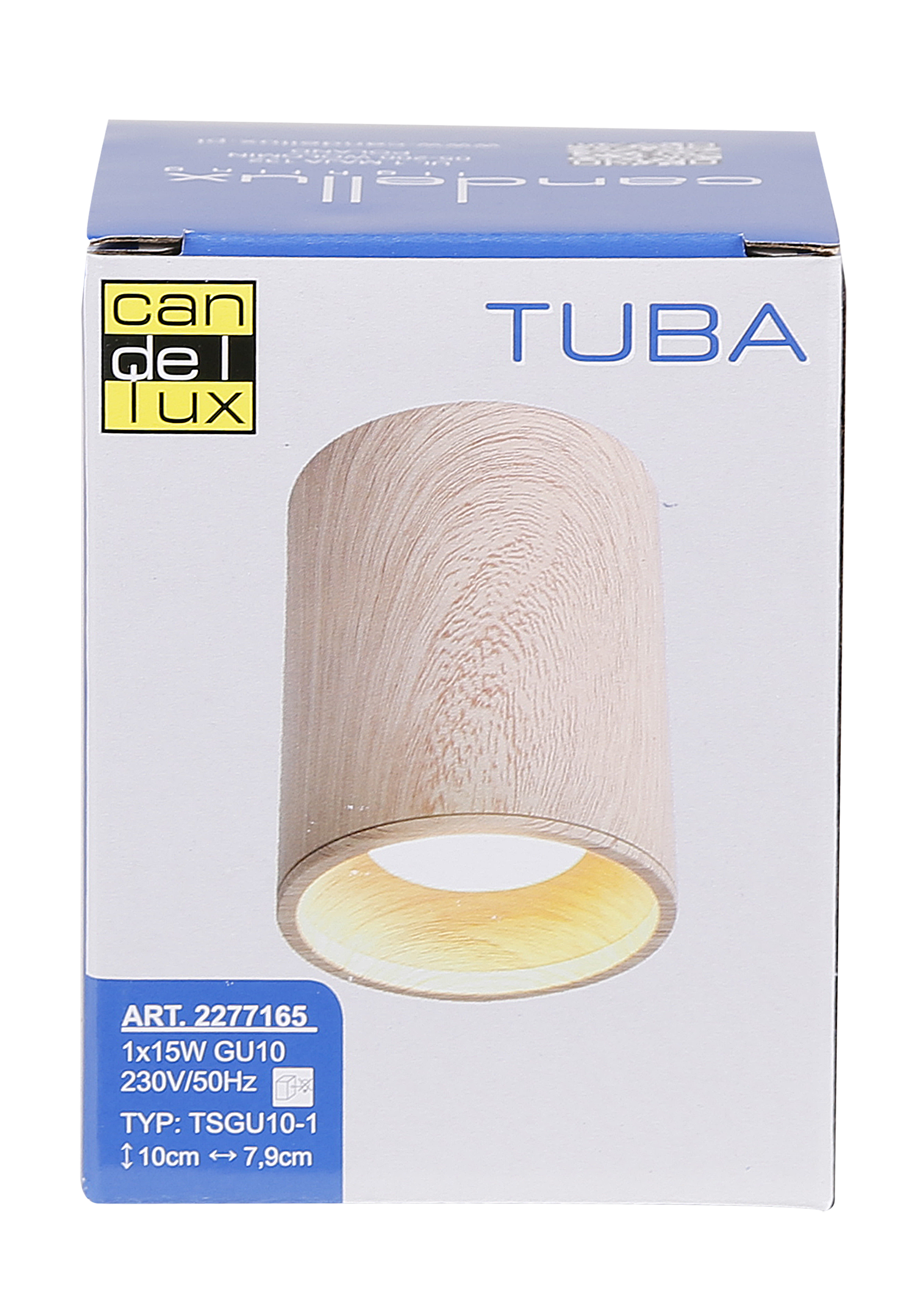 Oprawa natynkowa Tuba IP20 śr. 7.9 cm drewno GU10 Candellux - 5