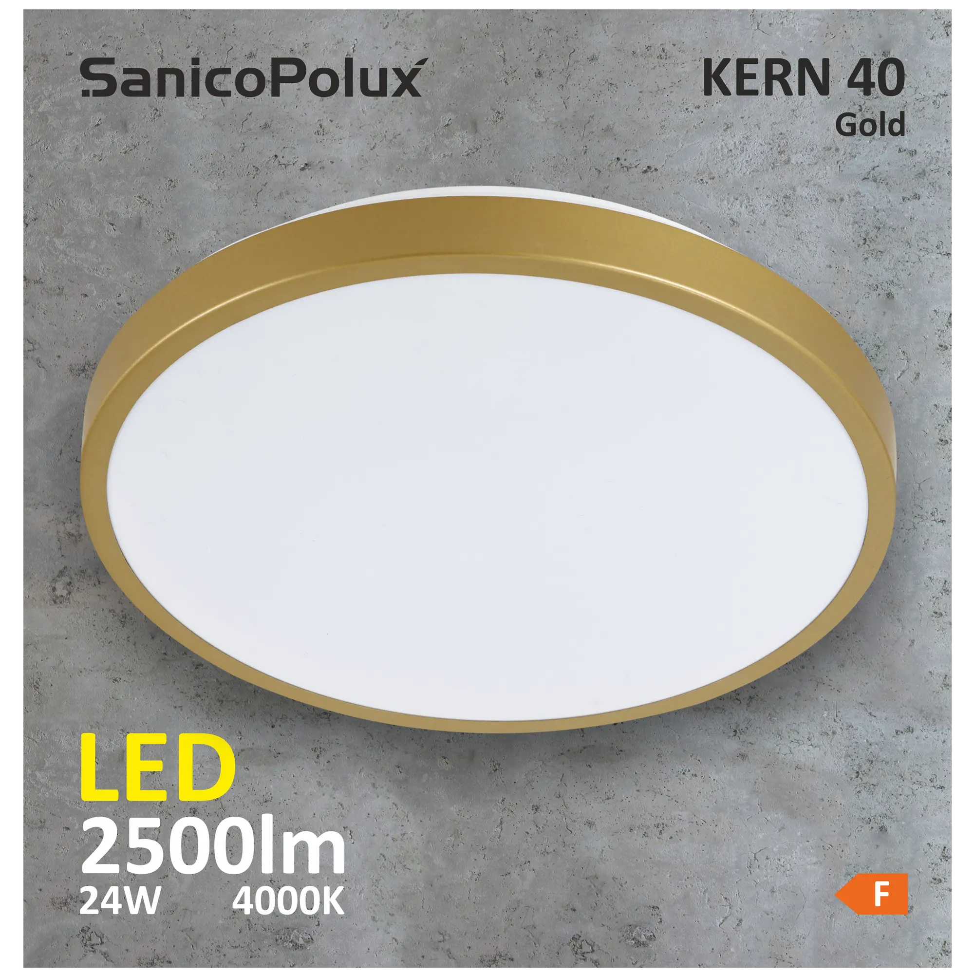 Plafon Kern złoty 40 cm LED Polux - 6