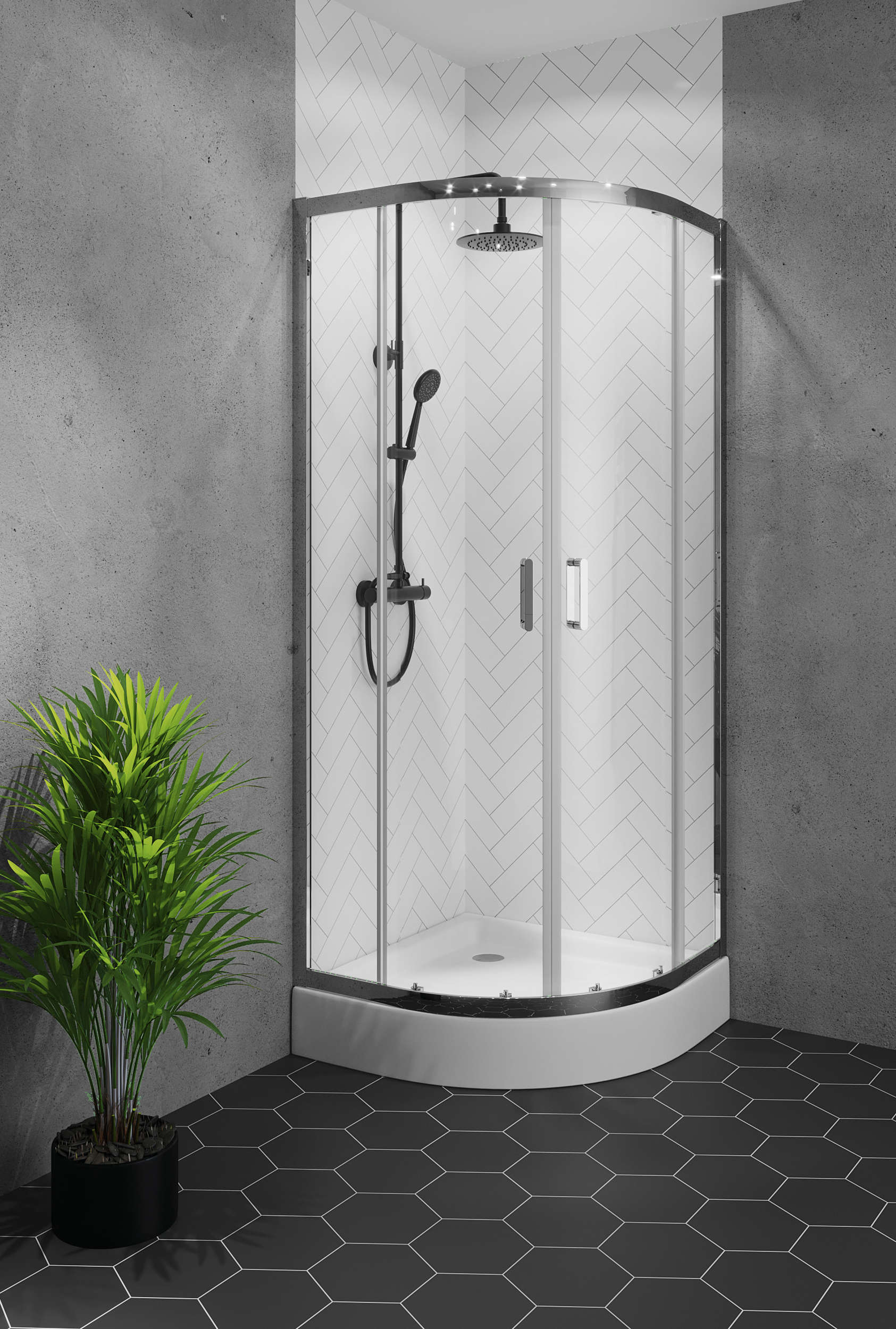 Kabina prysznicowa z brodzikiem 80 x 80 cm Arsena Cersanit - 3