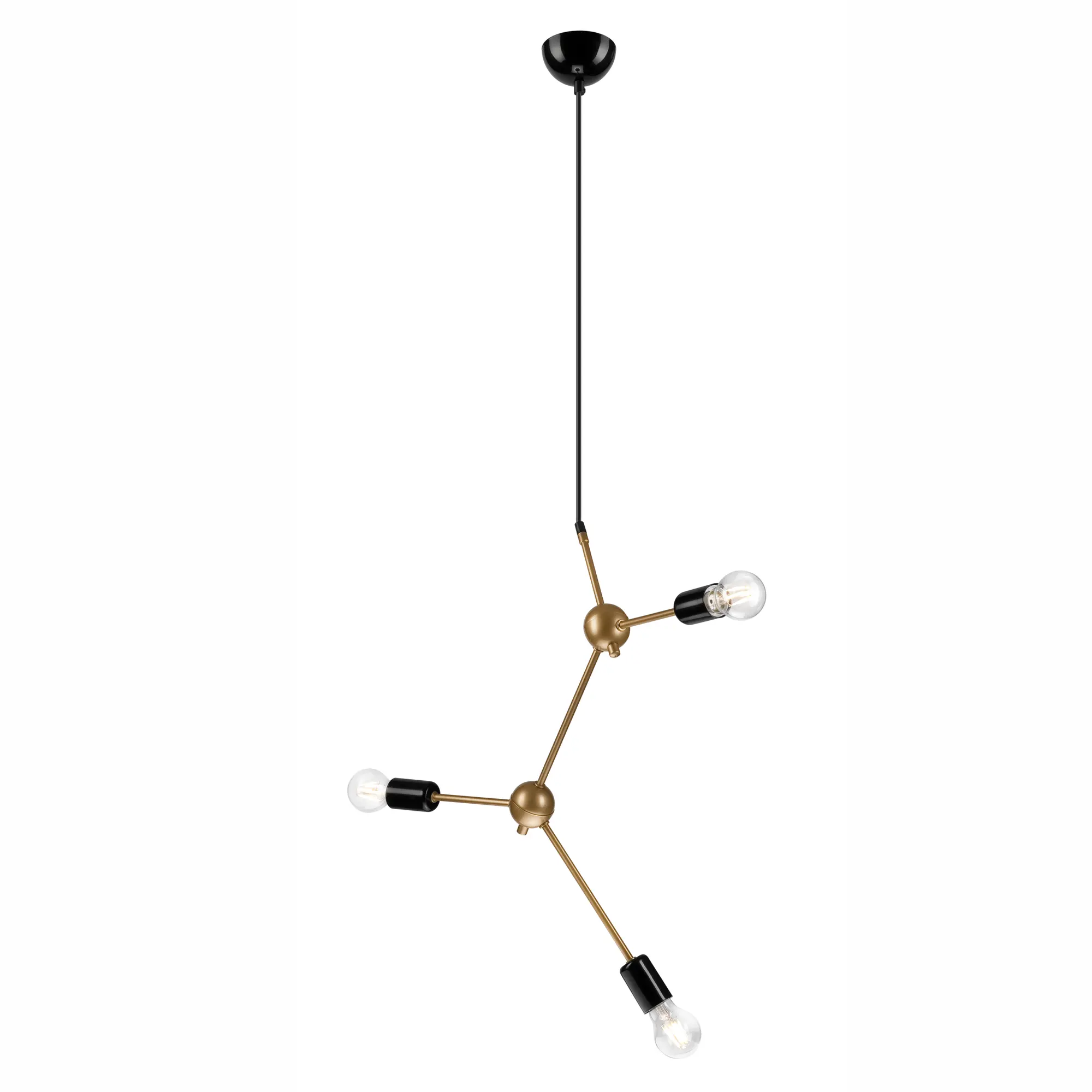 Lampa wisząca Alessia czarno-złota 3 x E27 Lamkur