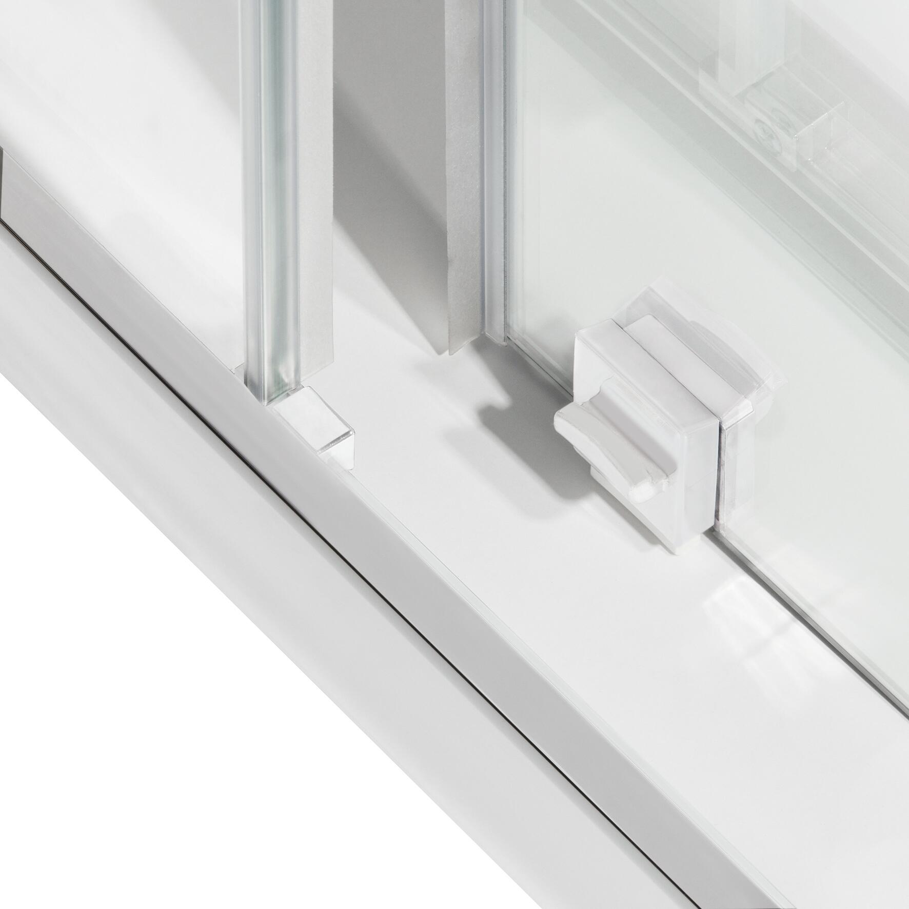 Porta doccia scorrevole L 122-126 cm x H 195 cm per nicchia in vetro trasparente SP. 6 mm, profilo opaco bianco, serie Record - 6